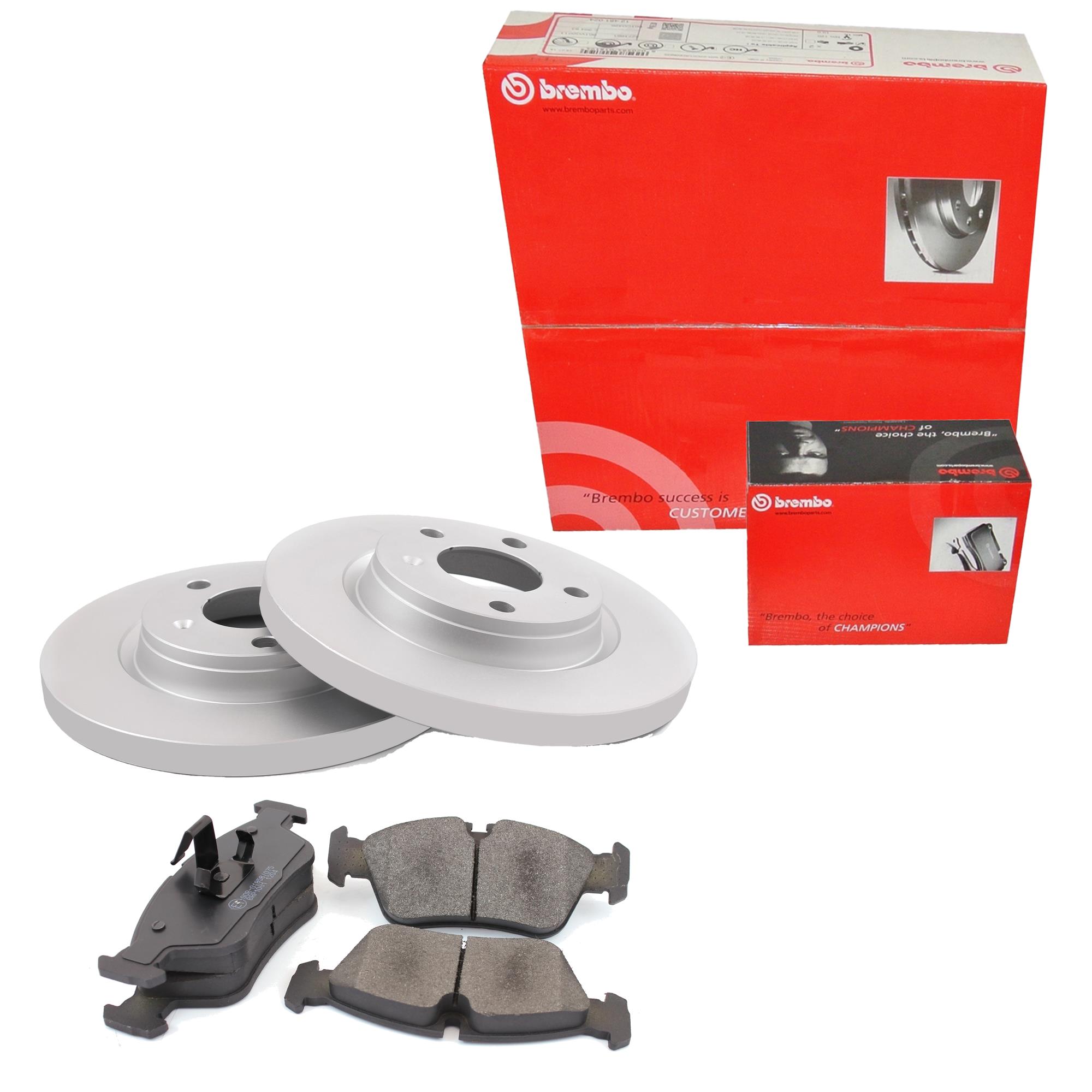 BREMBO Satz Bremsen Bremsscheiben Voll hinten + Bremsbeläge für MINI Mini R56