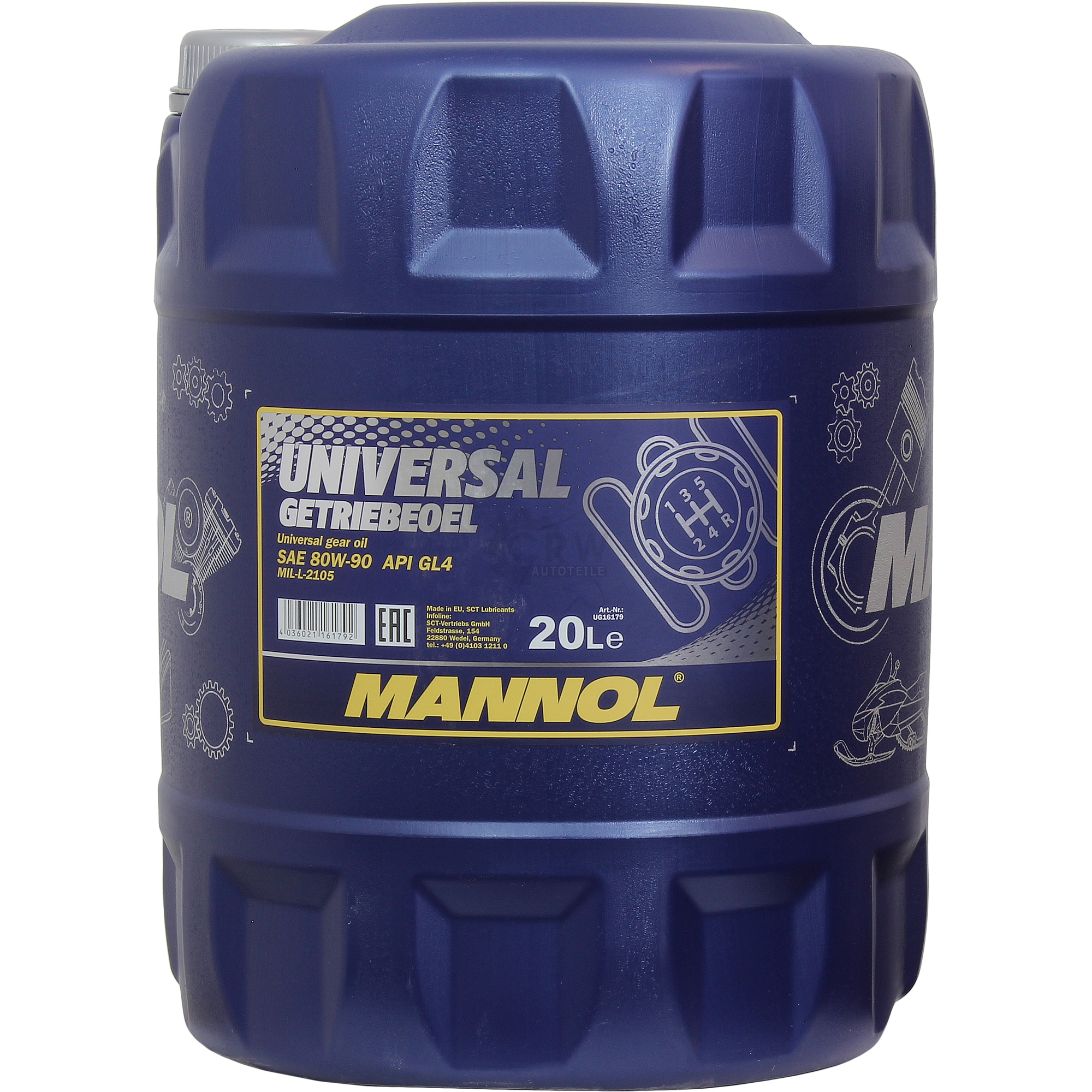 MANNOL 1x20 Liter Universal Getriebeöl 80W-90 API GL 4 MN8107-20