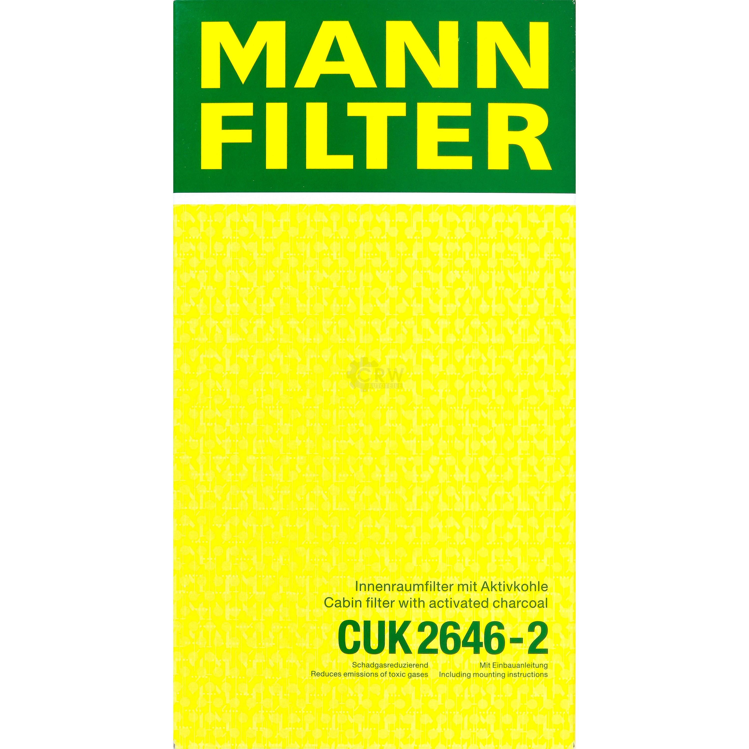 MANN-FILTER Innenraumfilter Pollenfilter Aktivkohle CUK 2646-2