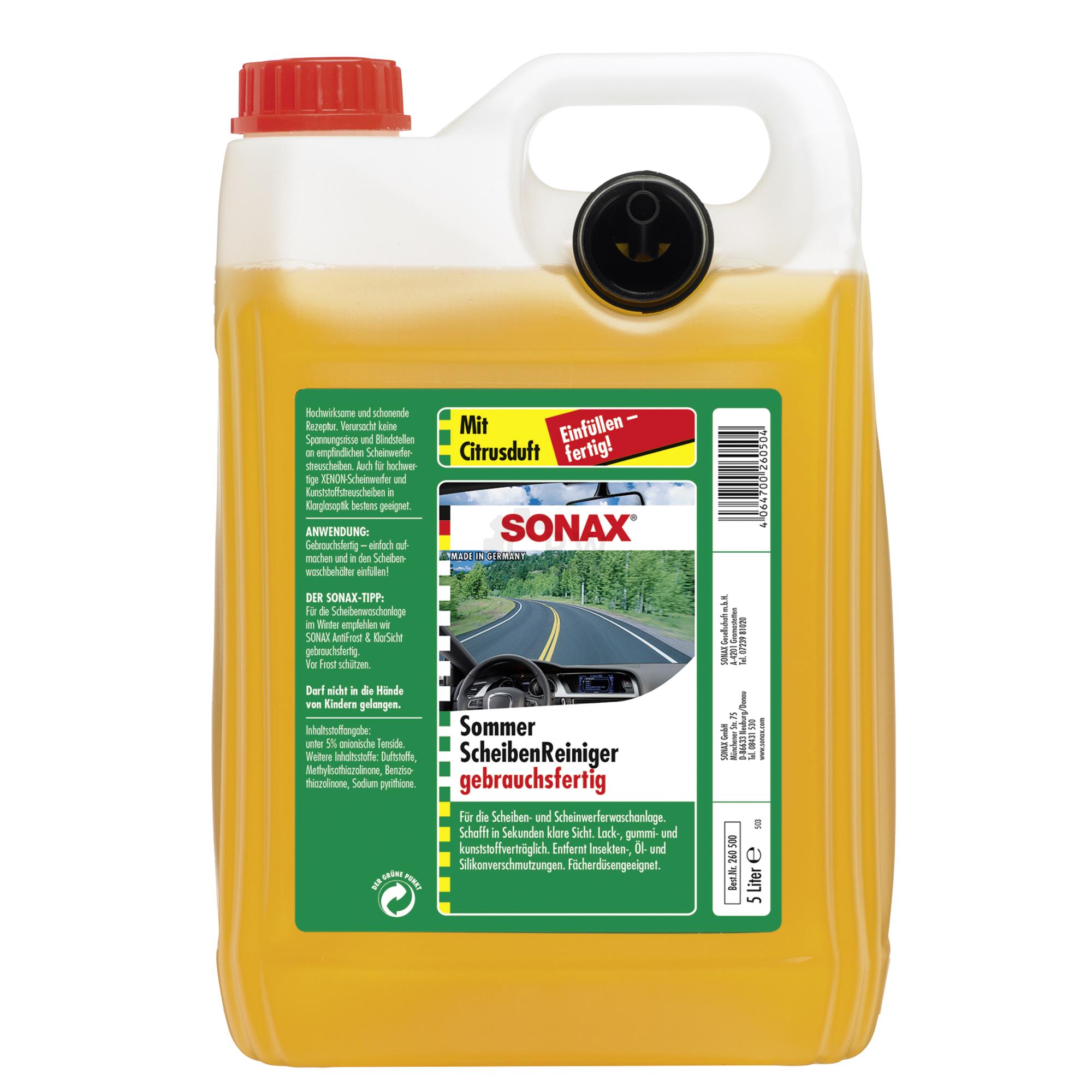 SONAX 02605000  ScheibenReiniger gebrauchsfertig Citrus 5 l