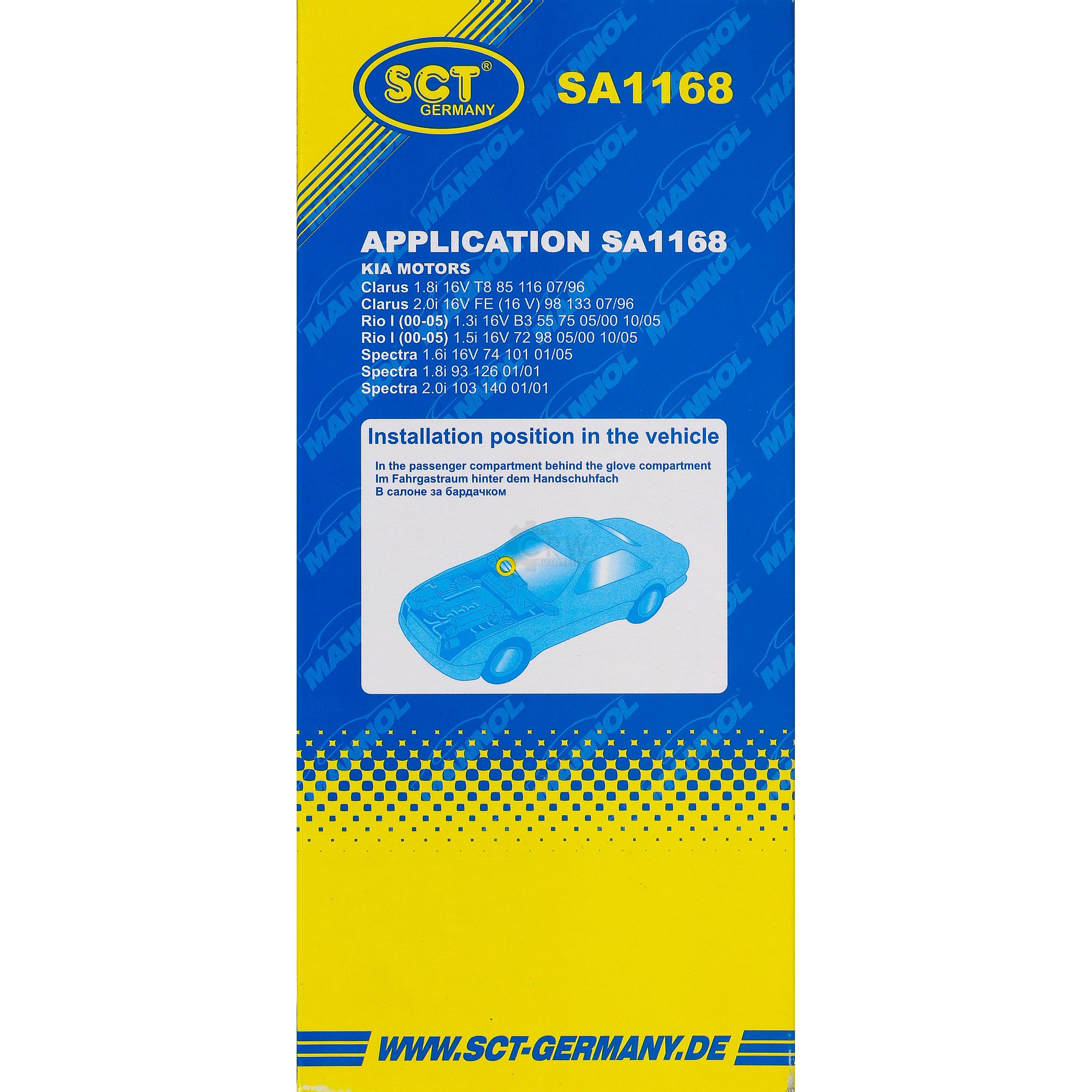 SCT Innenraumfilter Pollenfilter Innenraumluft Filter SA 1168