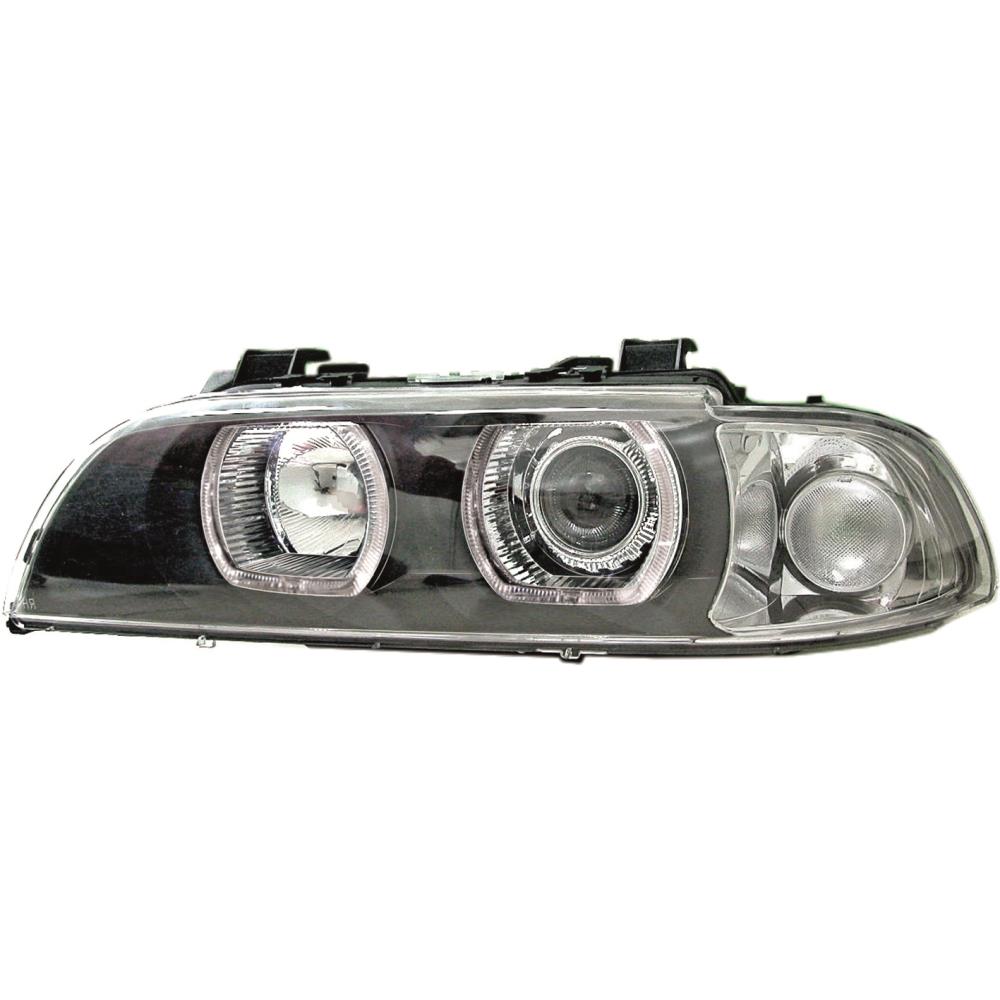 Halogen LED Scheinwerfer Set für BMW 5-er E39 Bj. 95-03 klarglas-schwarz