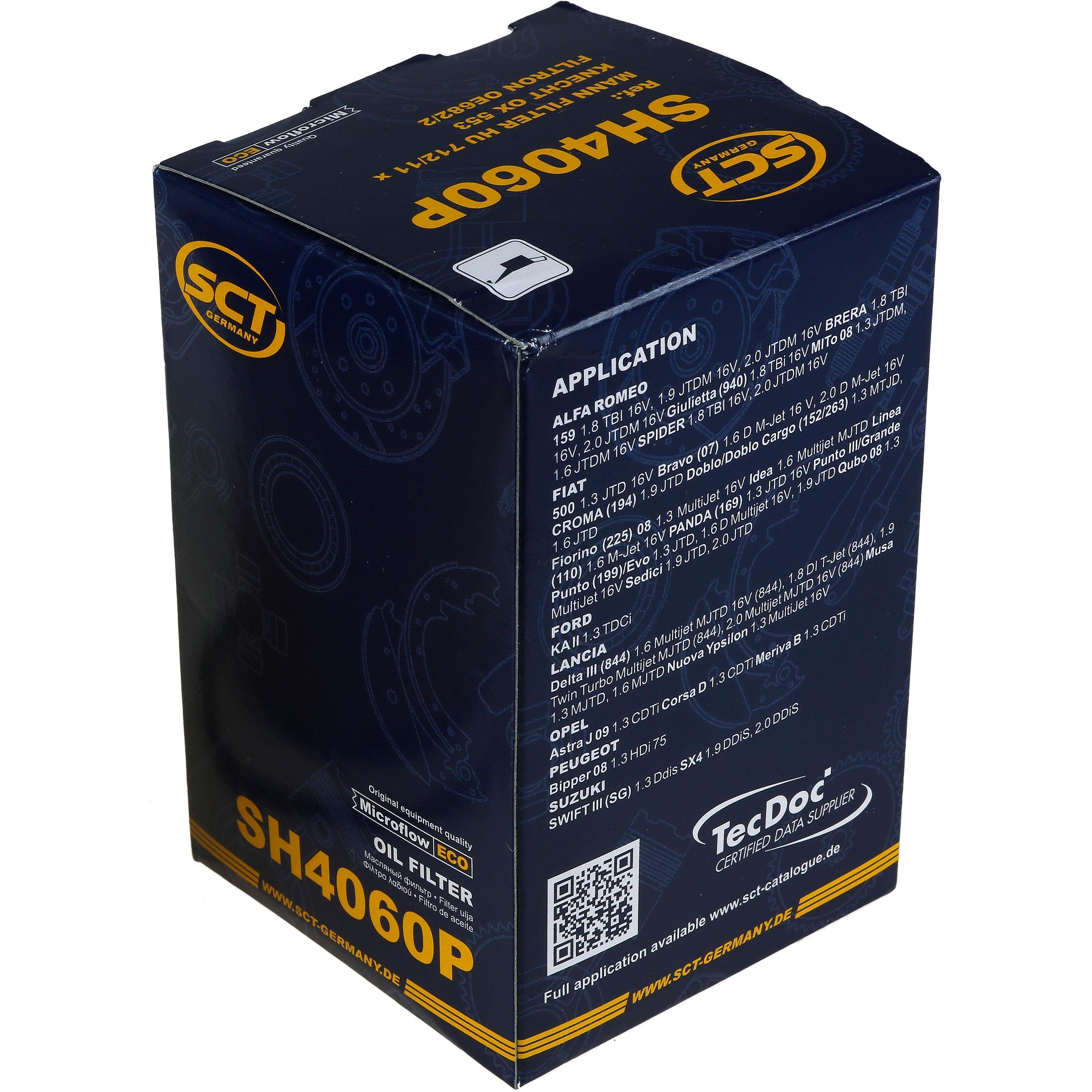 Ölfilter SH 4060 P für Piaggio Porter Bus Pritsche/Fahrgestell Alfa Romeo Brera 939 Mito 955_ 955