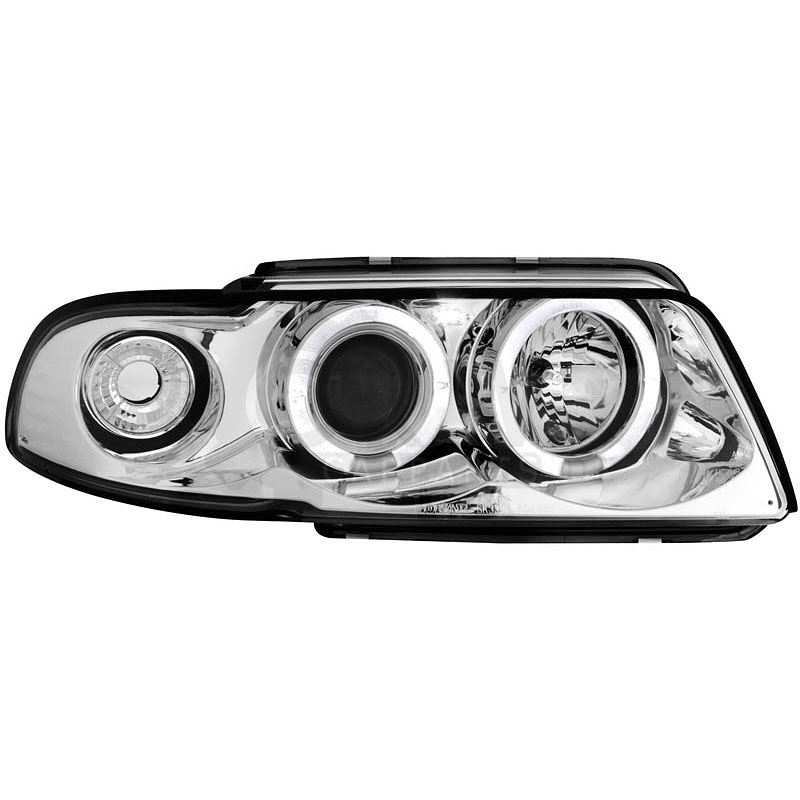 2 x Scheinwerfer LED für Audi A4 B5 95-98 Angel Eyes chrome