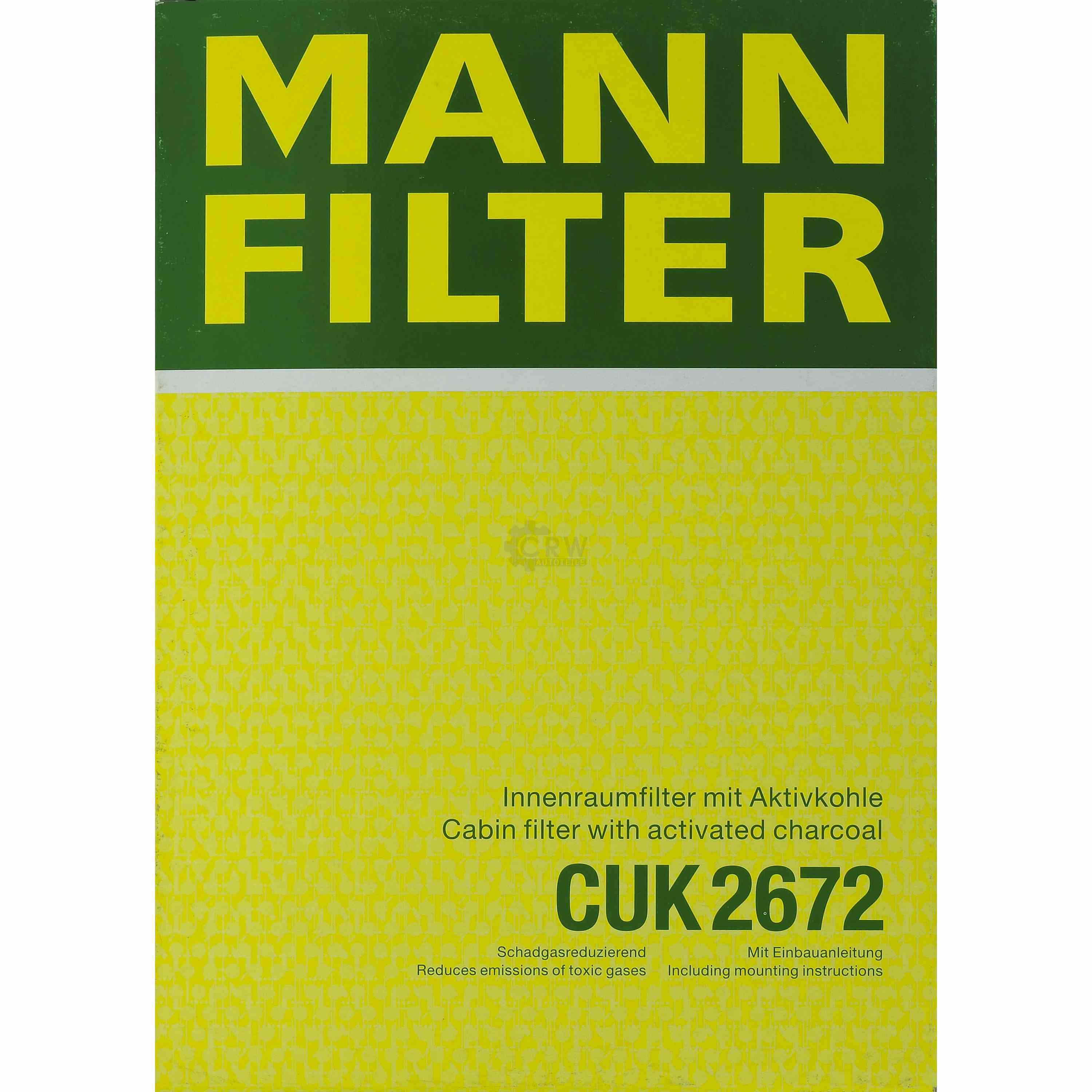 MANN-FILTER Innenraumfilter Pollenfilter Aktivkohle CUK 2672