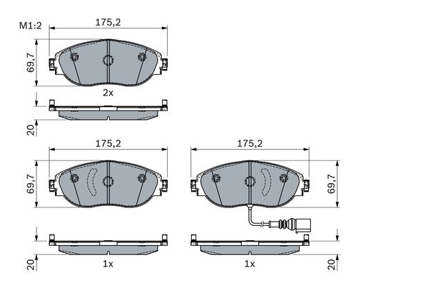 BOSCH Bremsbeläge vorne für VW Passat Variant Golf VII Skoda Octavia III Combi
