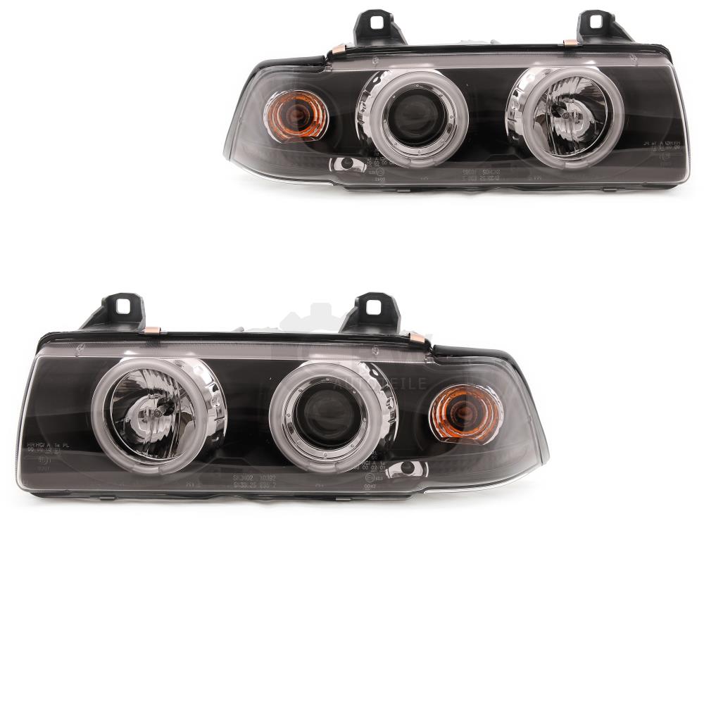 Set Scheinwerfer für BMW 3er E36 92-98 Coupe/Cabrio klar CCFL Angel Eyes Sonar