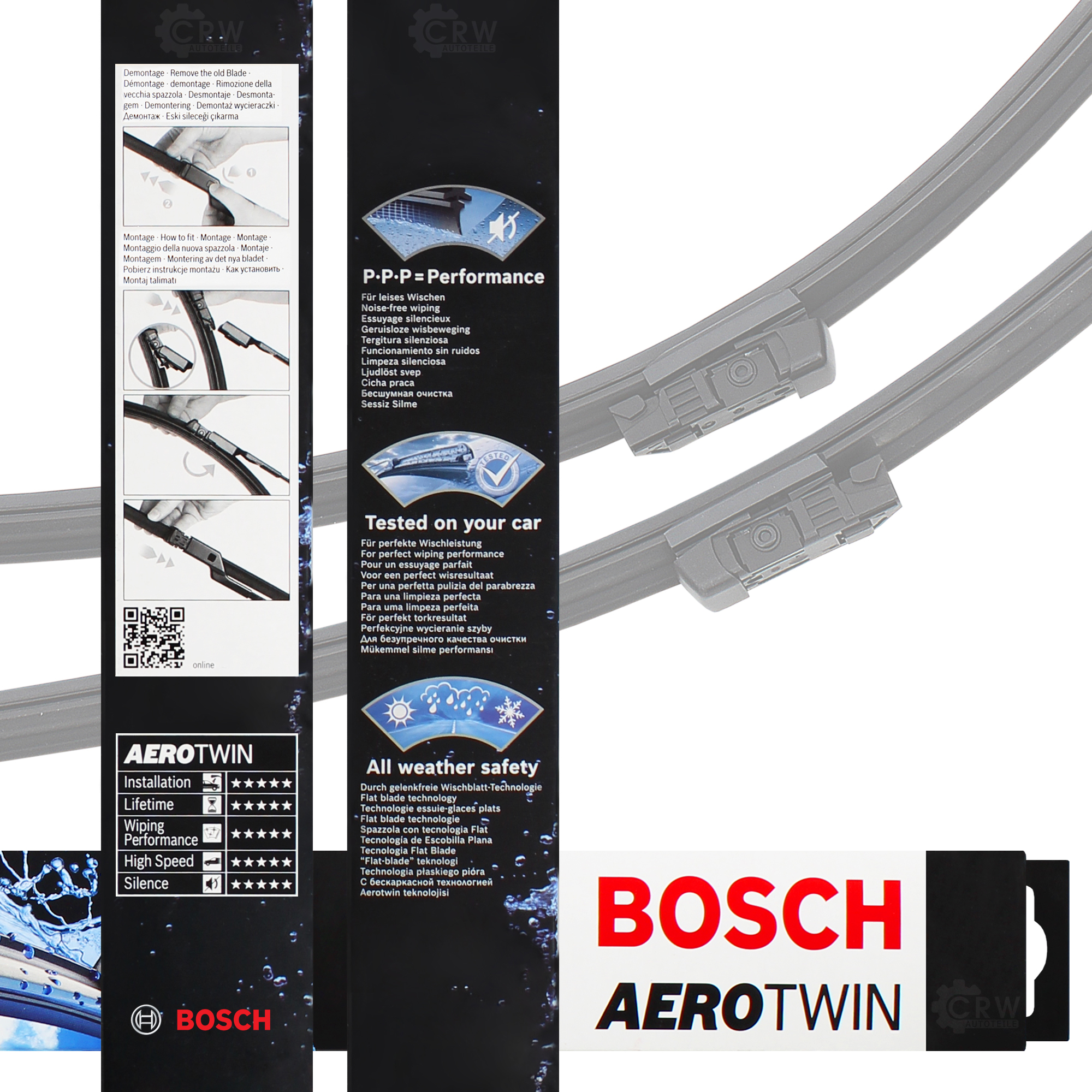 Scheibenwischer Wischblatt 3397007187 600mm/450mm AeroTwin SET BOSCH A187S