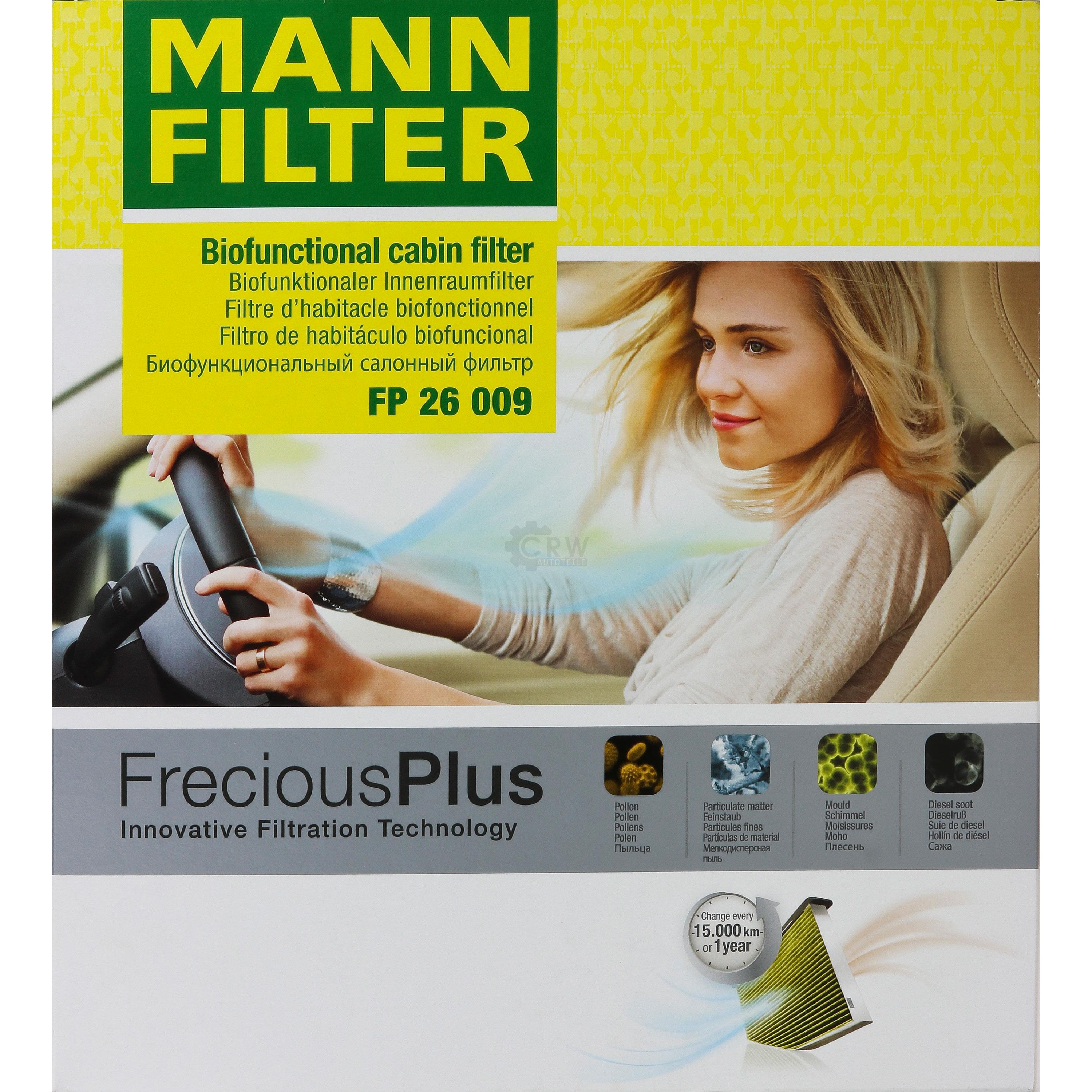 MANN-Filter Innenraumfilter Biofunctional für Allergiker FP 26 009