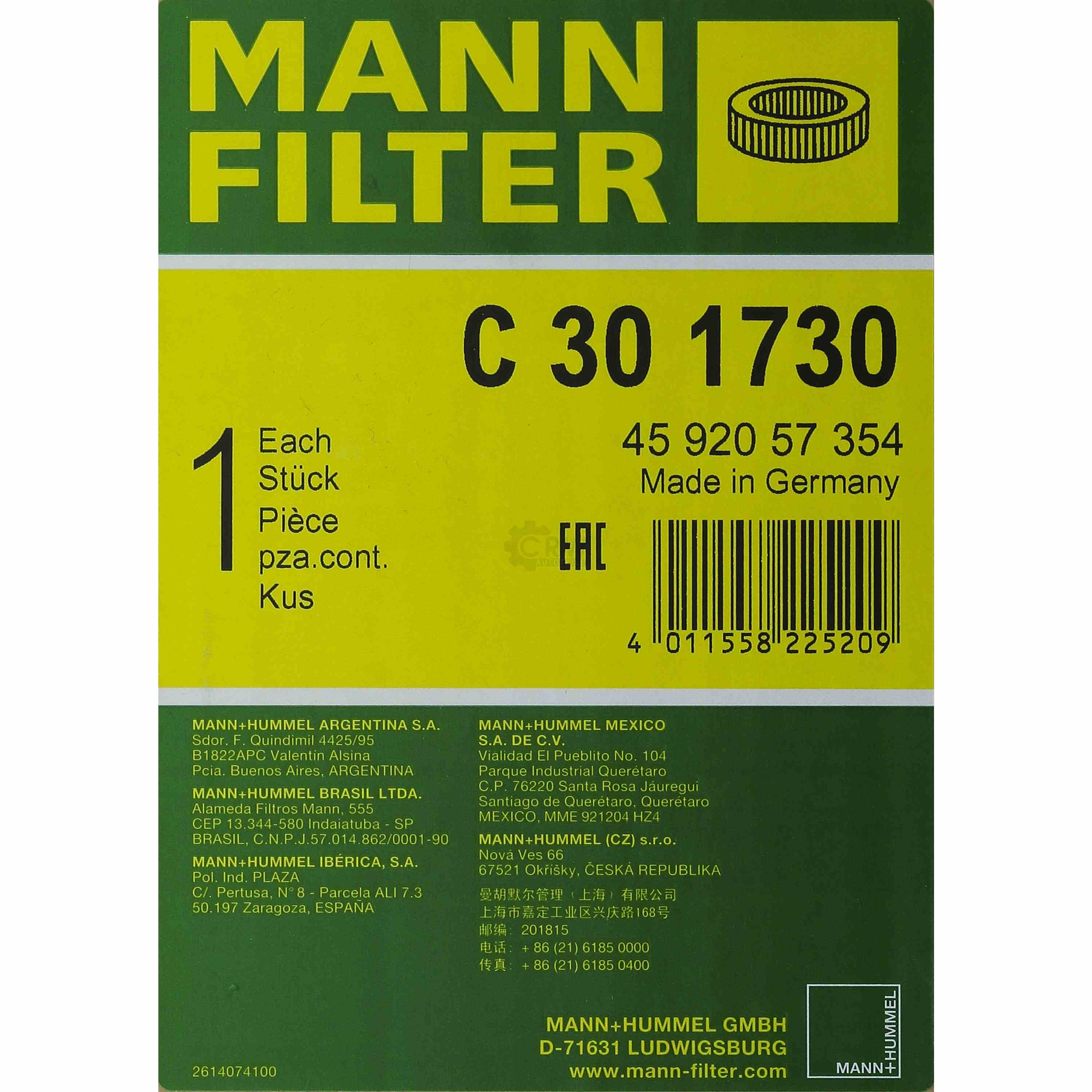 MANN-FILTER Luftfilter C 30 1730