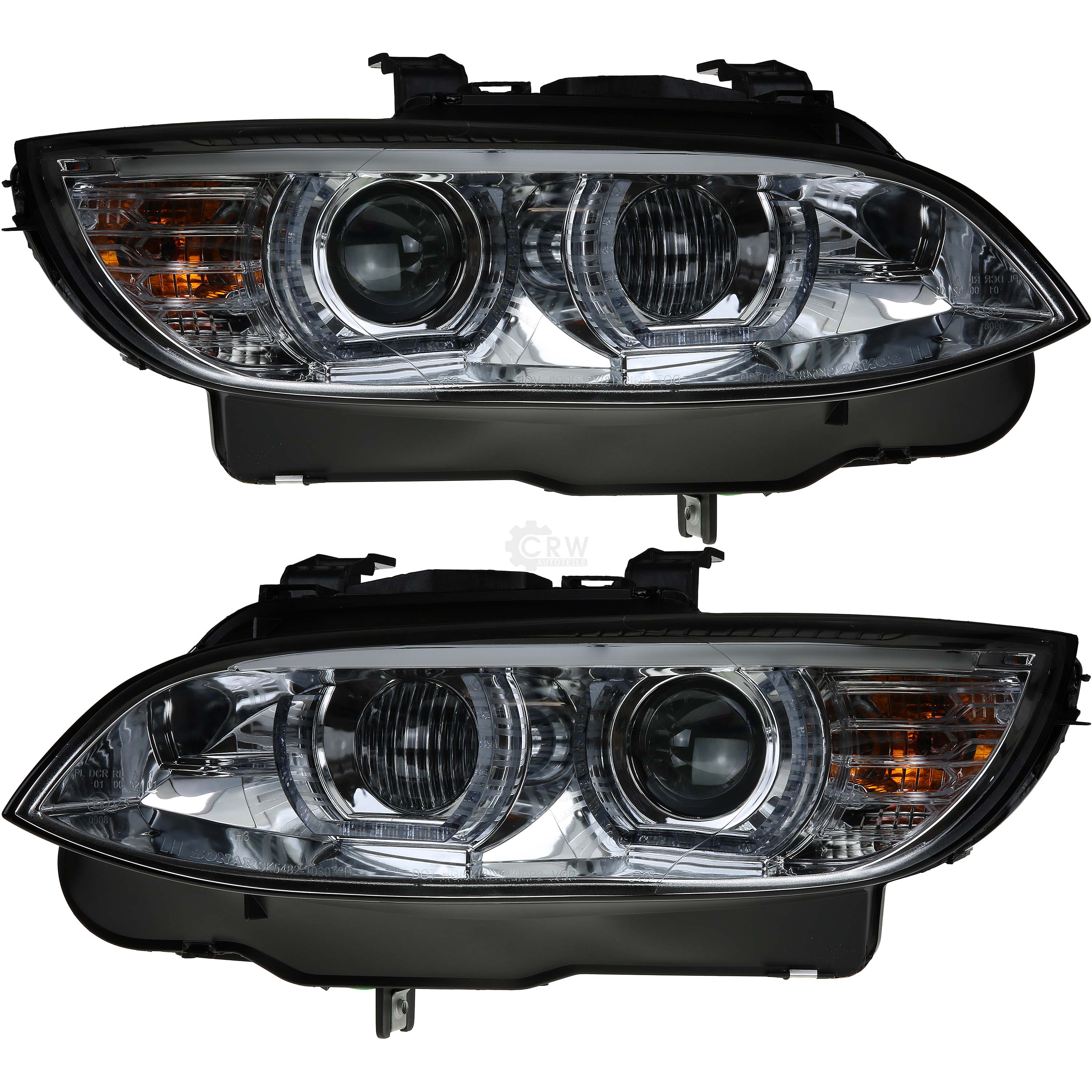 Scheinwerfer Set 3D U LED Angel Eyes für BMW 3er E92 E93 Bj. 05-10 Coupe Cabrio