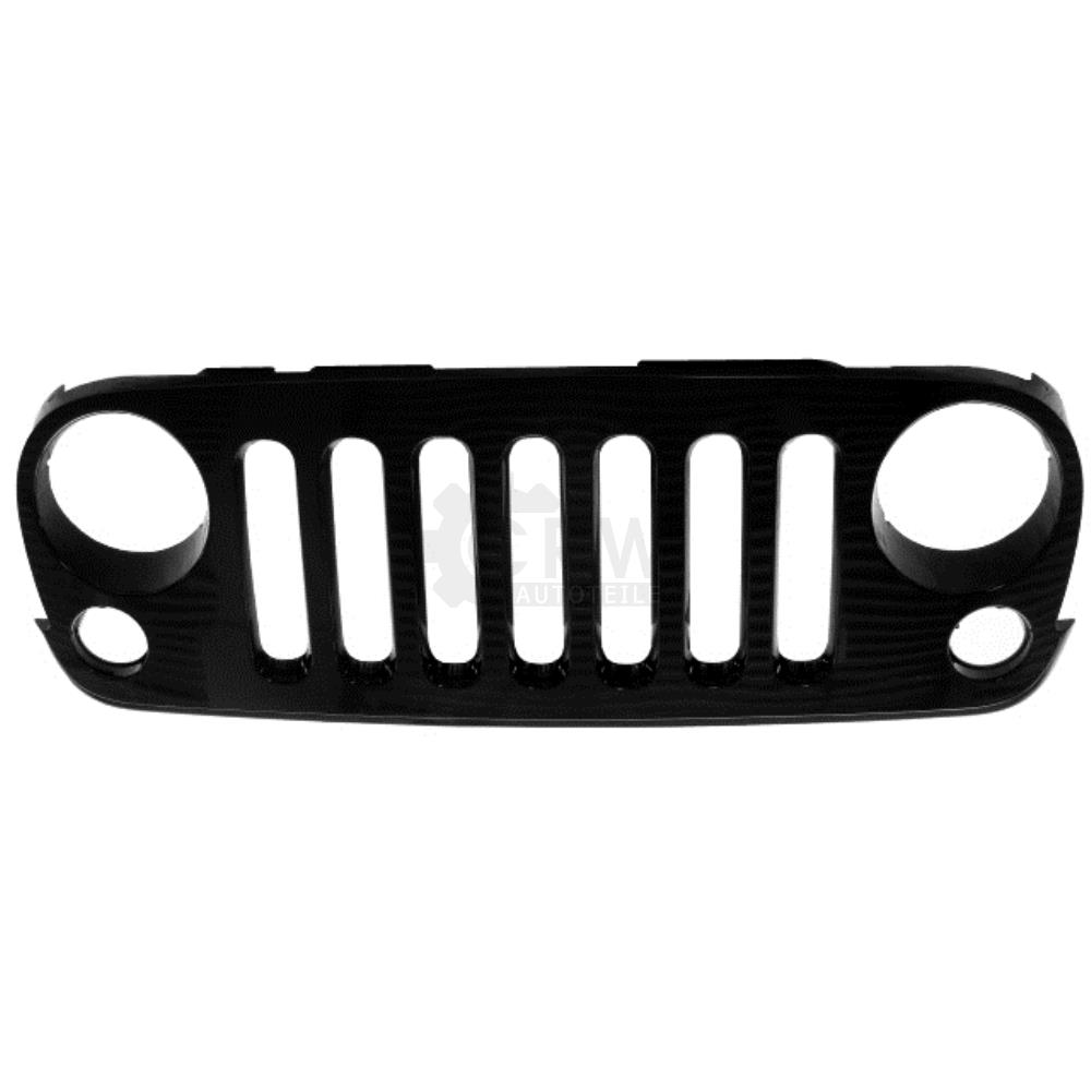 Frontgrill für Jeep Wrangler III Bj. 07->> matt-schwarz 1042641