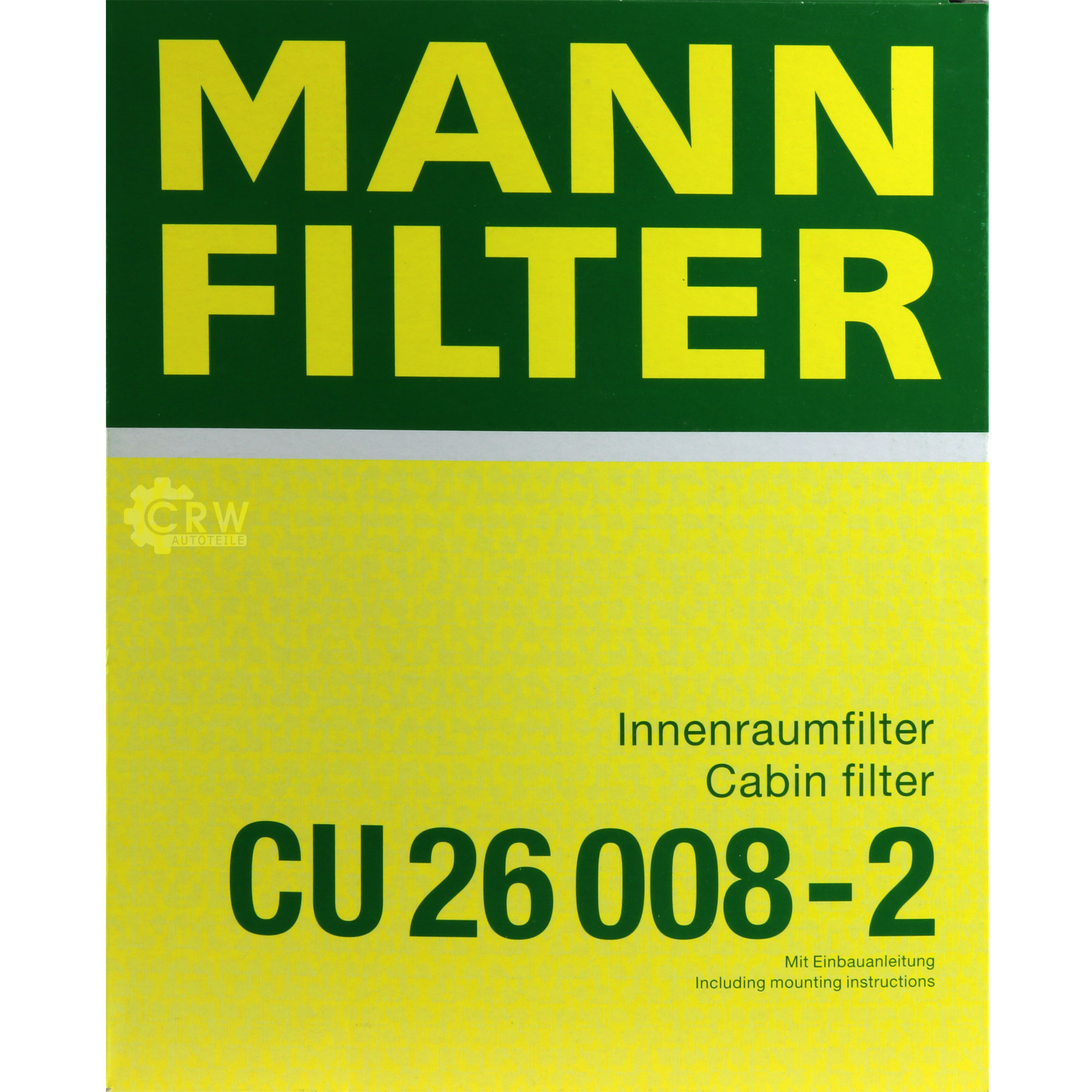 MANN-FILTER Innenraumfilter Pollenfilter CU 26 008-2