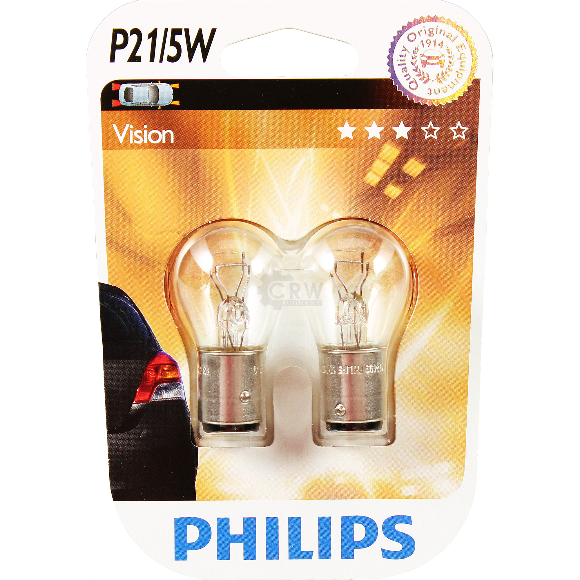 Philips Vision 2st. P21/5W 12V 21/5W BAY15d  Blister Lampe Birne