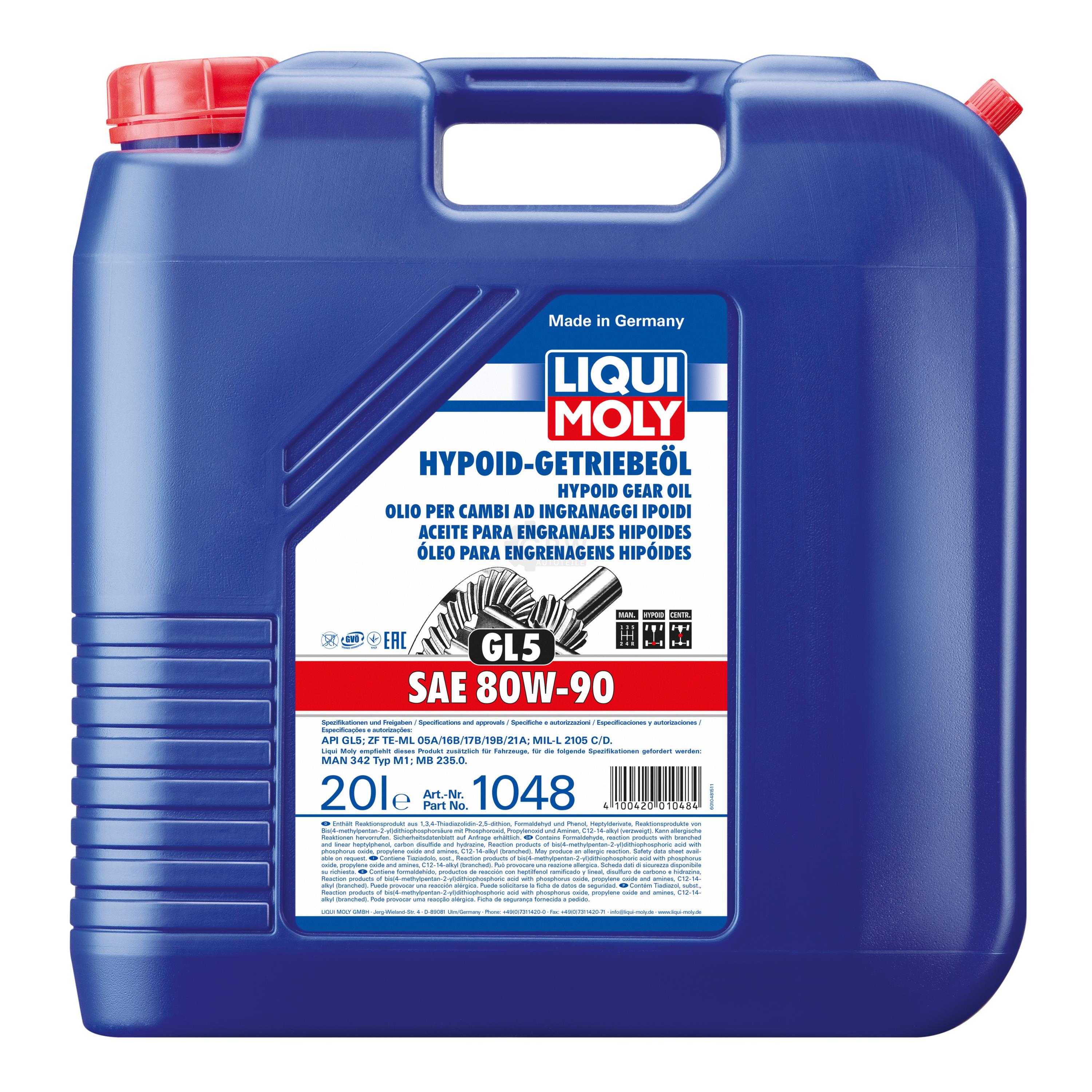 Hypoid-Getriebeöl (GL5) SAE 80W-90 Kanister Kunststoff 20 l