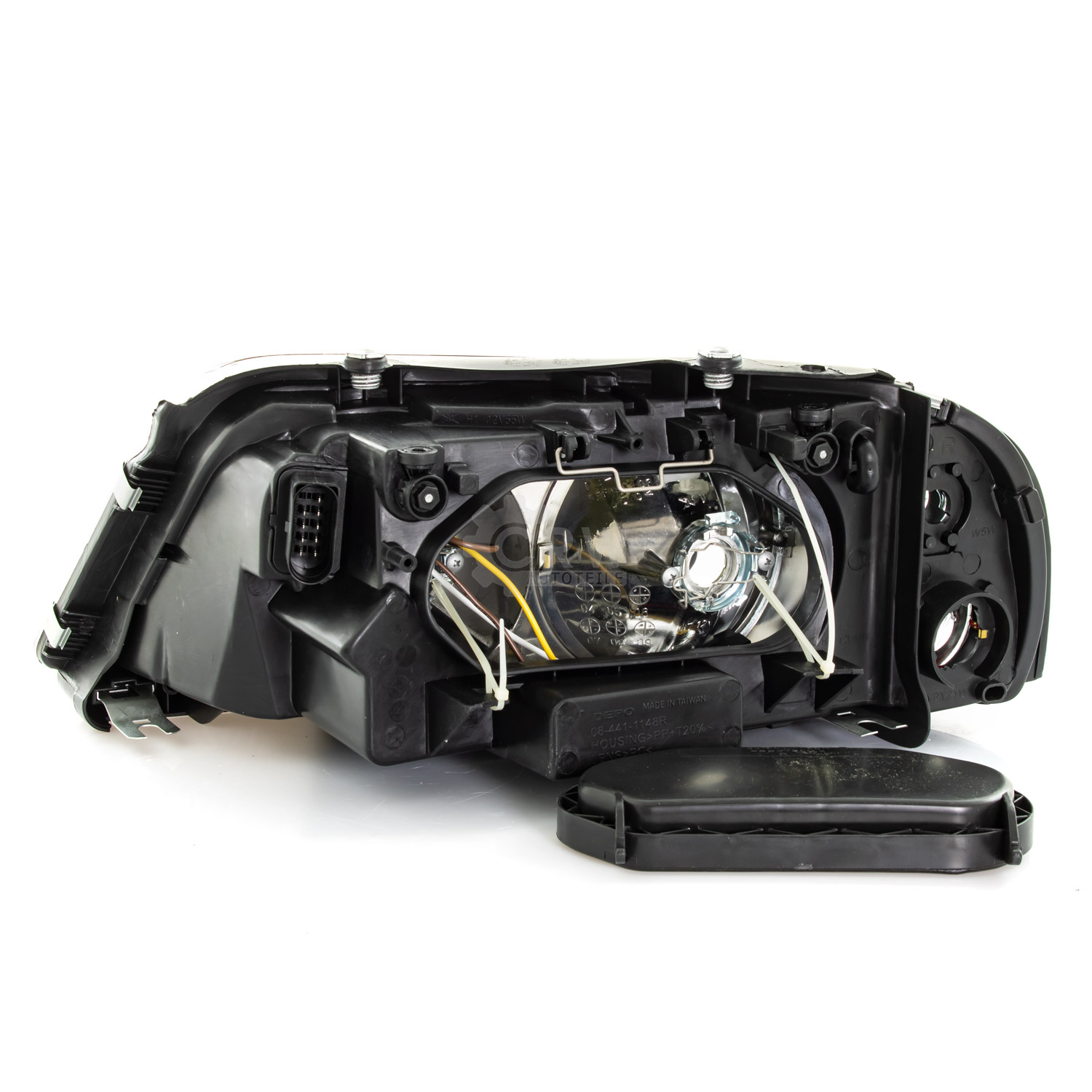 Scheinwerfer rechts für Seat Alhambra 00-10 Facelift Reflektor schwarz H7+H1
