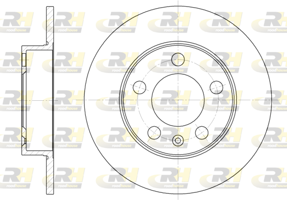 ROADHOUSE 2x Bremsscheiben hinten Ø232 Voll für VW Golf IV 1J1 Polo 6R 6C 6R_
