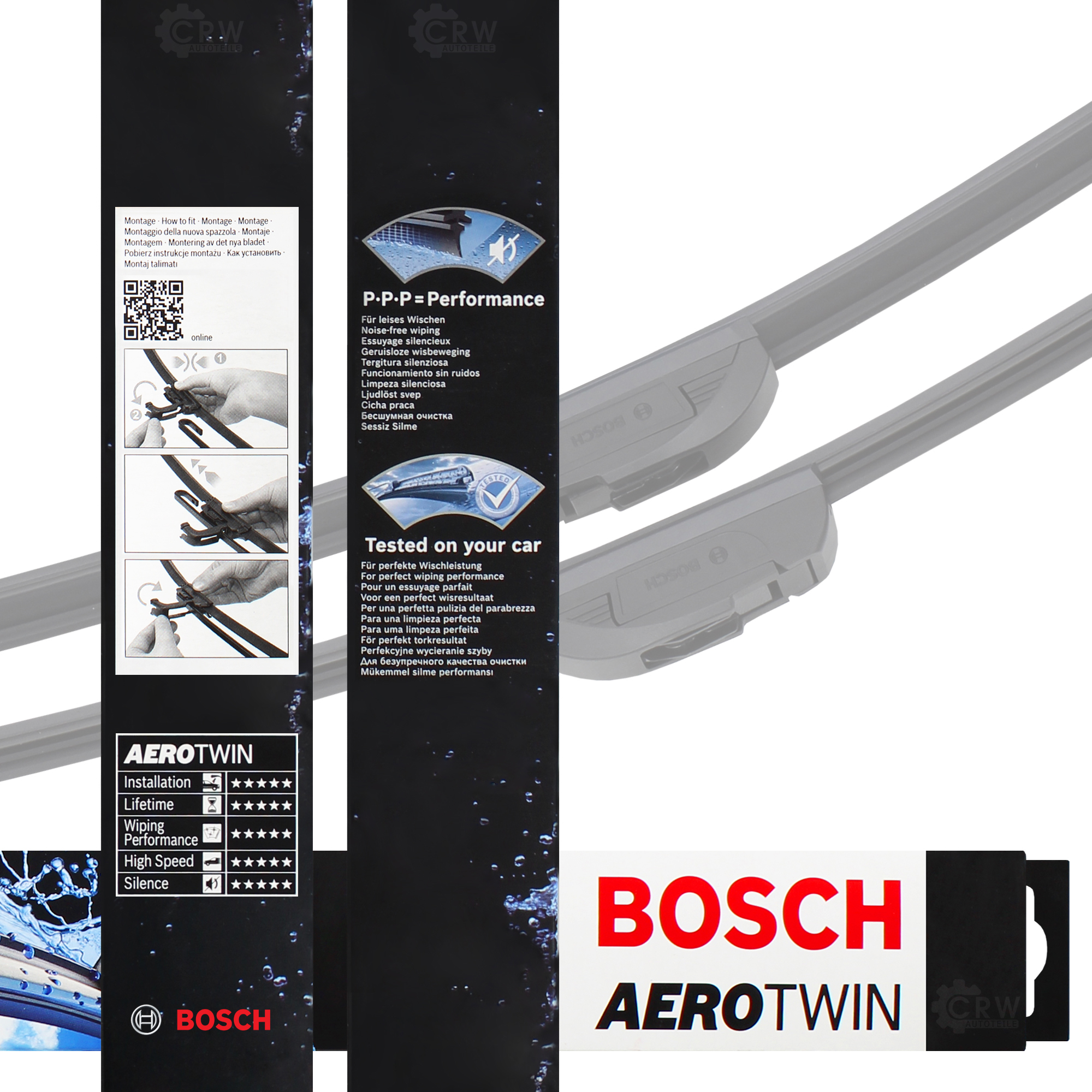 Scheibenwischer Wischblatt 3397118900 475mm/475mm AeroTwin SET BOSCH AR480S