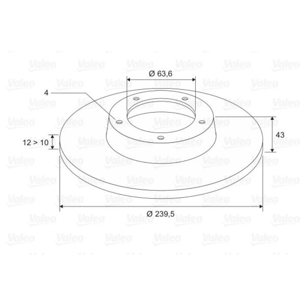 VALEO Bremsscheibe vorne Ø239.5 mm für Ford KA Fiesta IV Escort '95 Express
