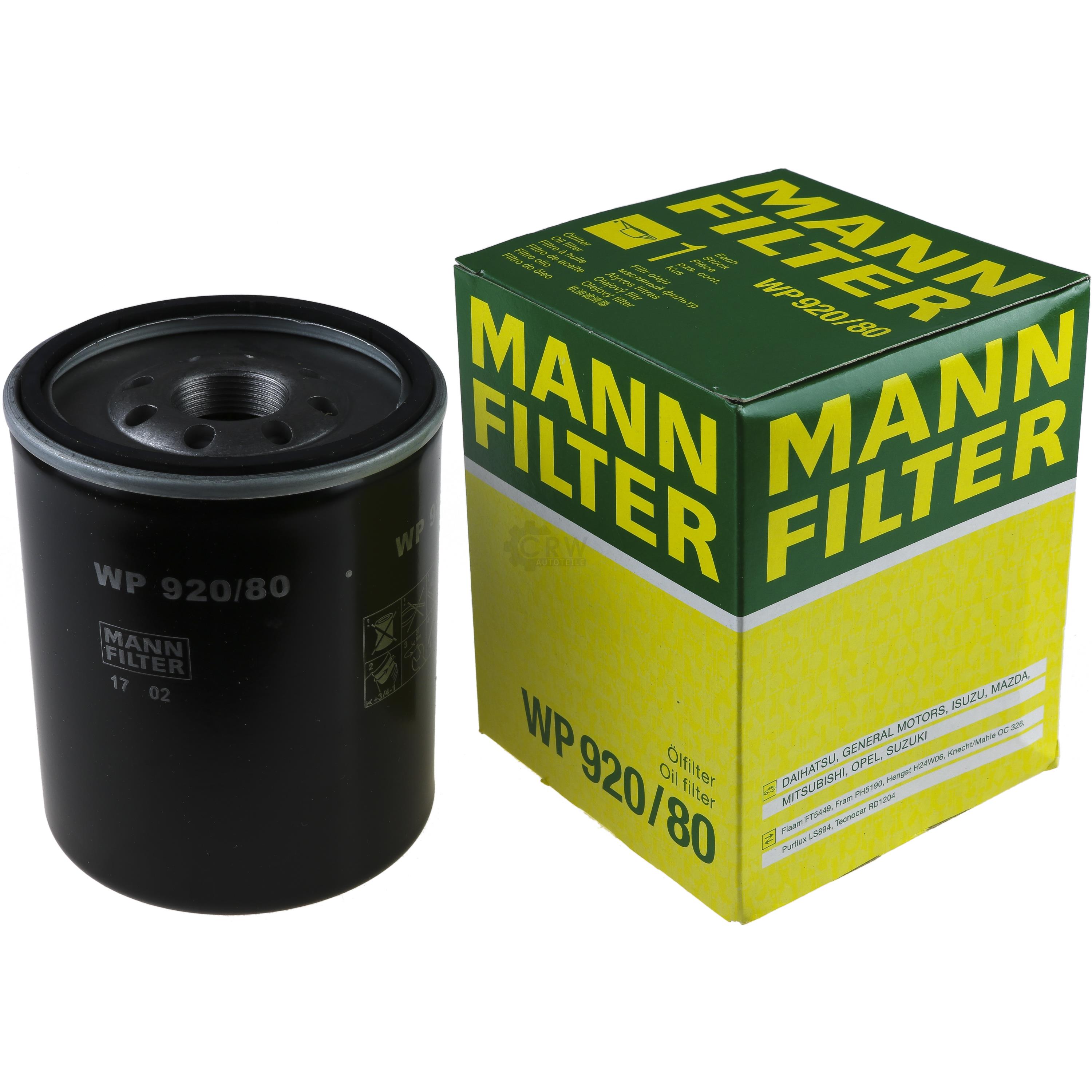 MANN-FILTER Ölfilter WP 920/80 Oil Filter