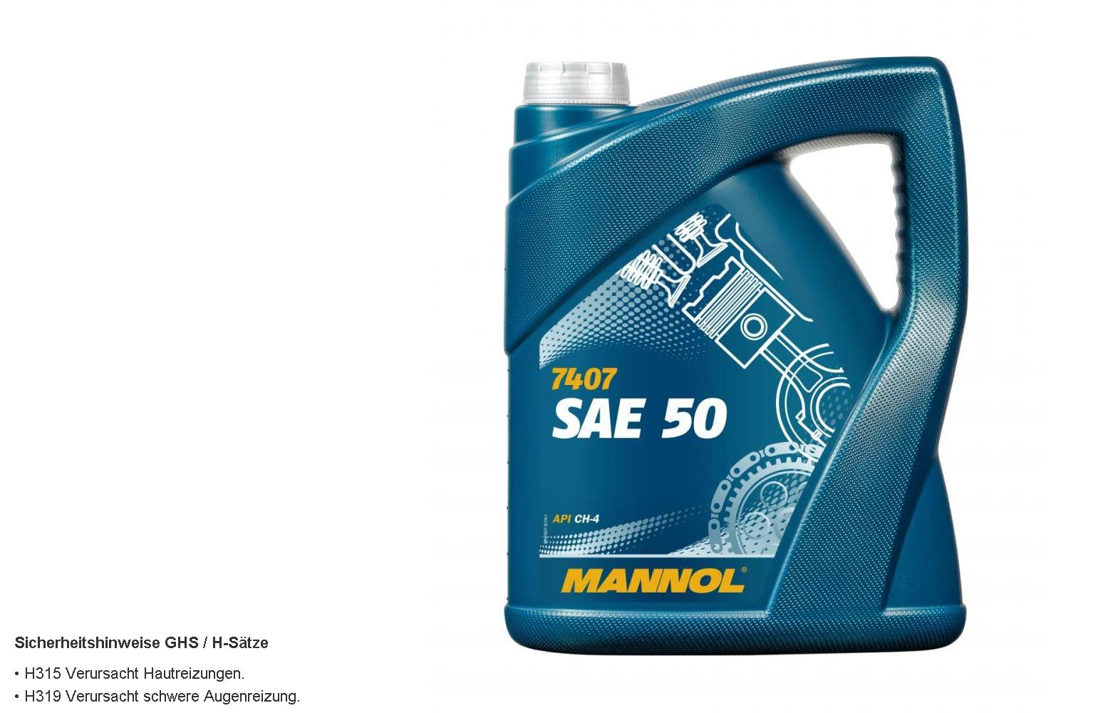 MANNOL 5 Liter SAE 50 Motoröl für hohe Belastungen API CH-4