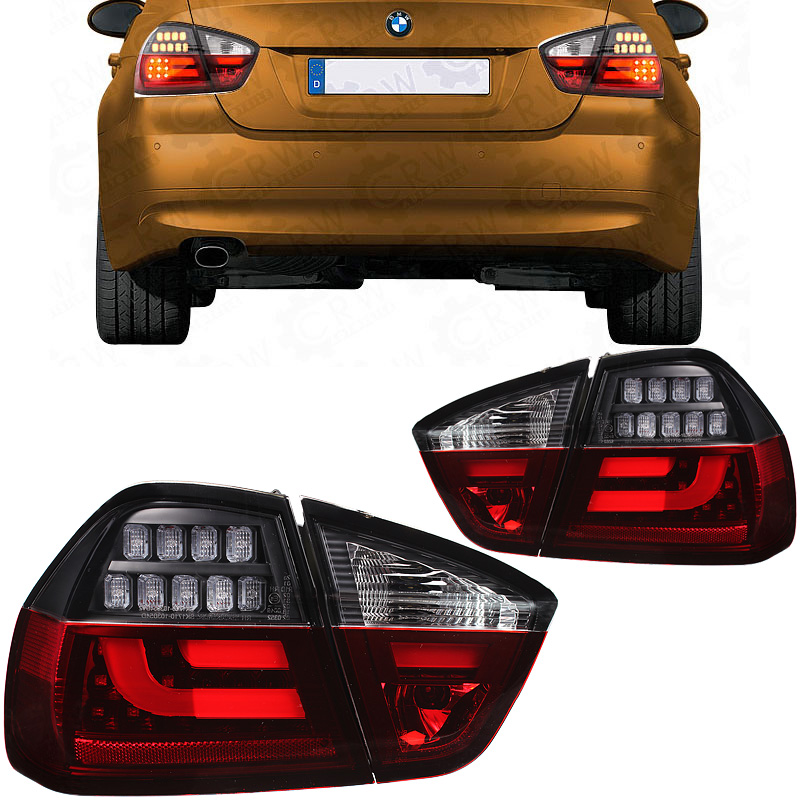 LED Lightbar Rückleuchten Set für BMW 3er E90 Limousine Bj. 05-08 rot smoke