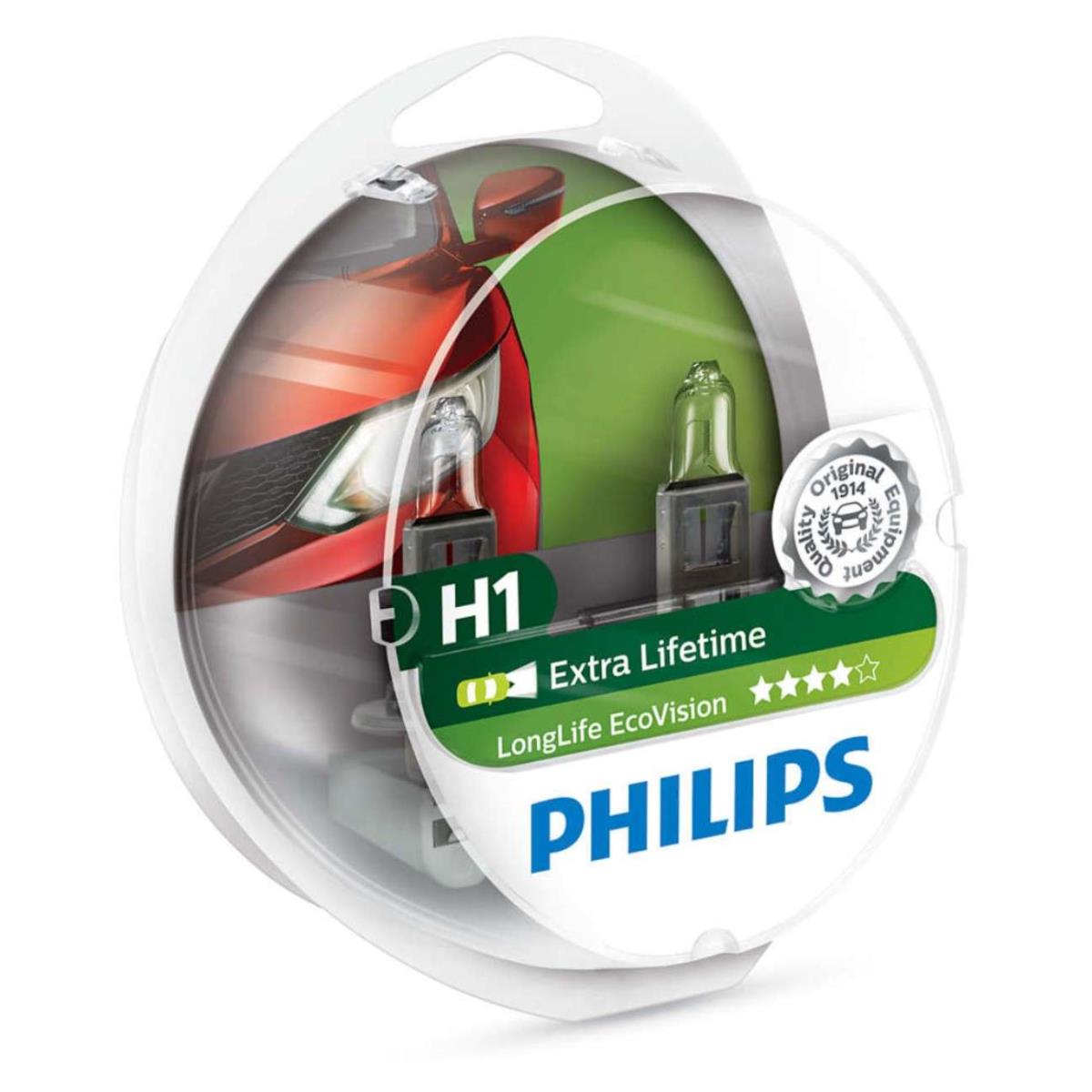 Philips Long Life Eco Vision H1 12V/55W Sockel P14,5s Halogen