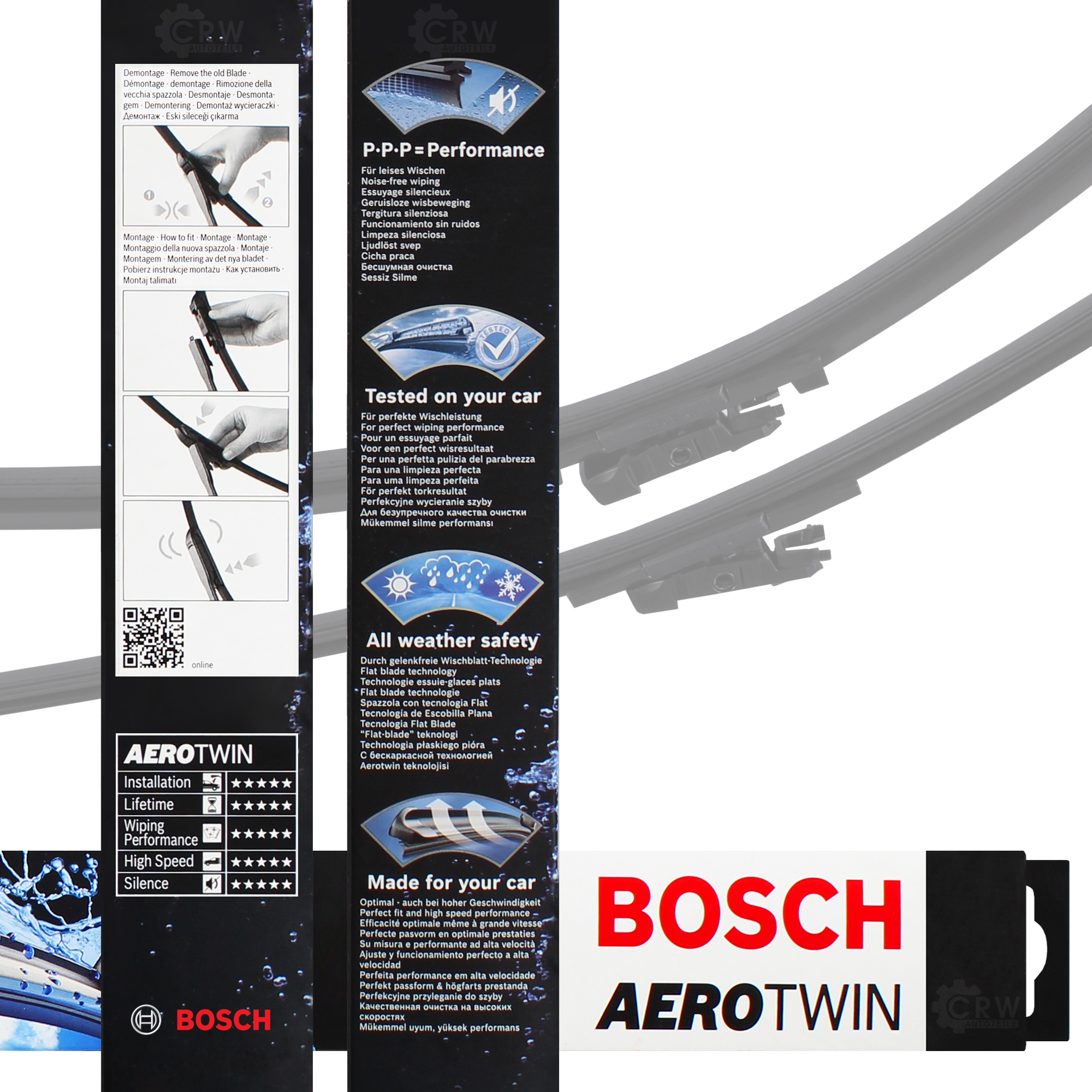 Scheibenwischer Wischblatt 3397007256 700mm/550mm AeroTwin SET BOSCH A256S