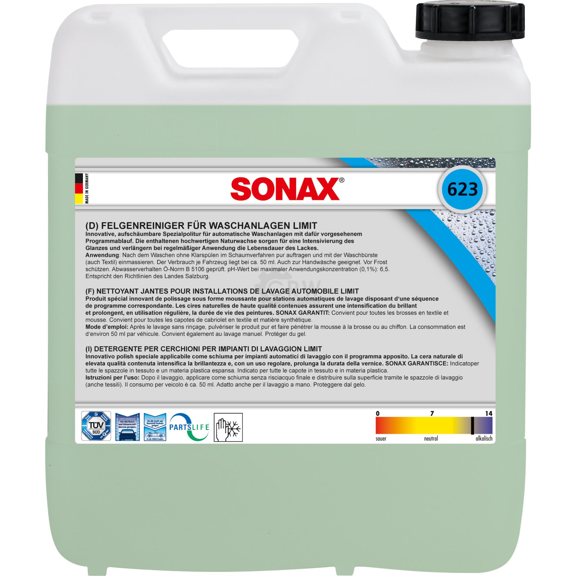 SONAX FelgenReiniger für Waschanlagen säurefrei schaumintensiv 10 Liter