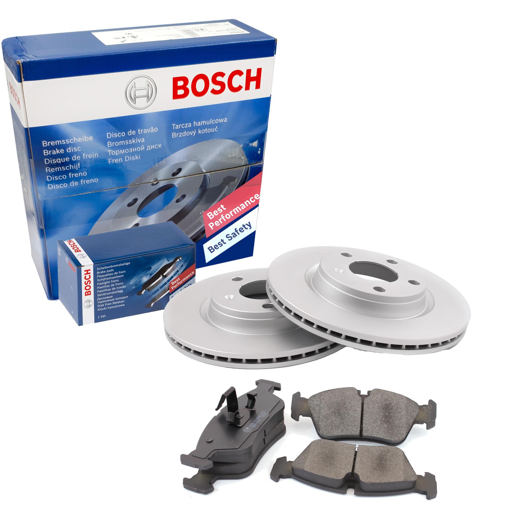 BOSCH Satz Bremsen Bremsbeläge + Bremsscheiben belüftet vorne für Honda Civic VI