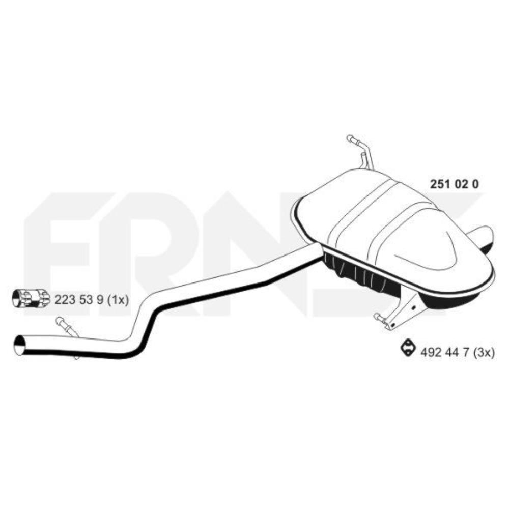 ERNST Endschalldämpfer Schalldämpfer für BMW 1er 116i 120i 118i