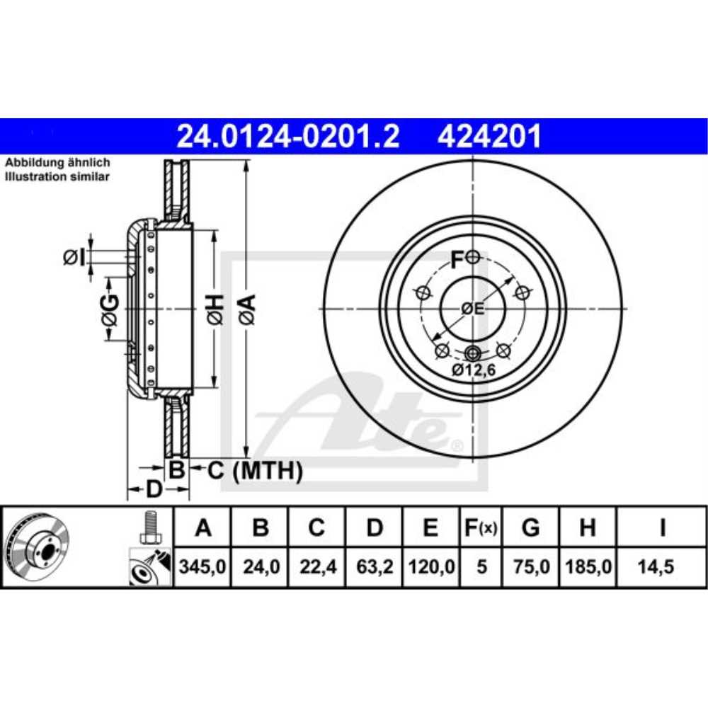 ATE Satz Bremsen Bremsscheiben + Bremsbeläge hinten für BMW 5er Touring E61 E60