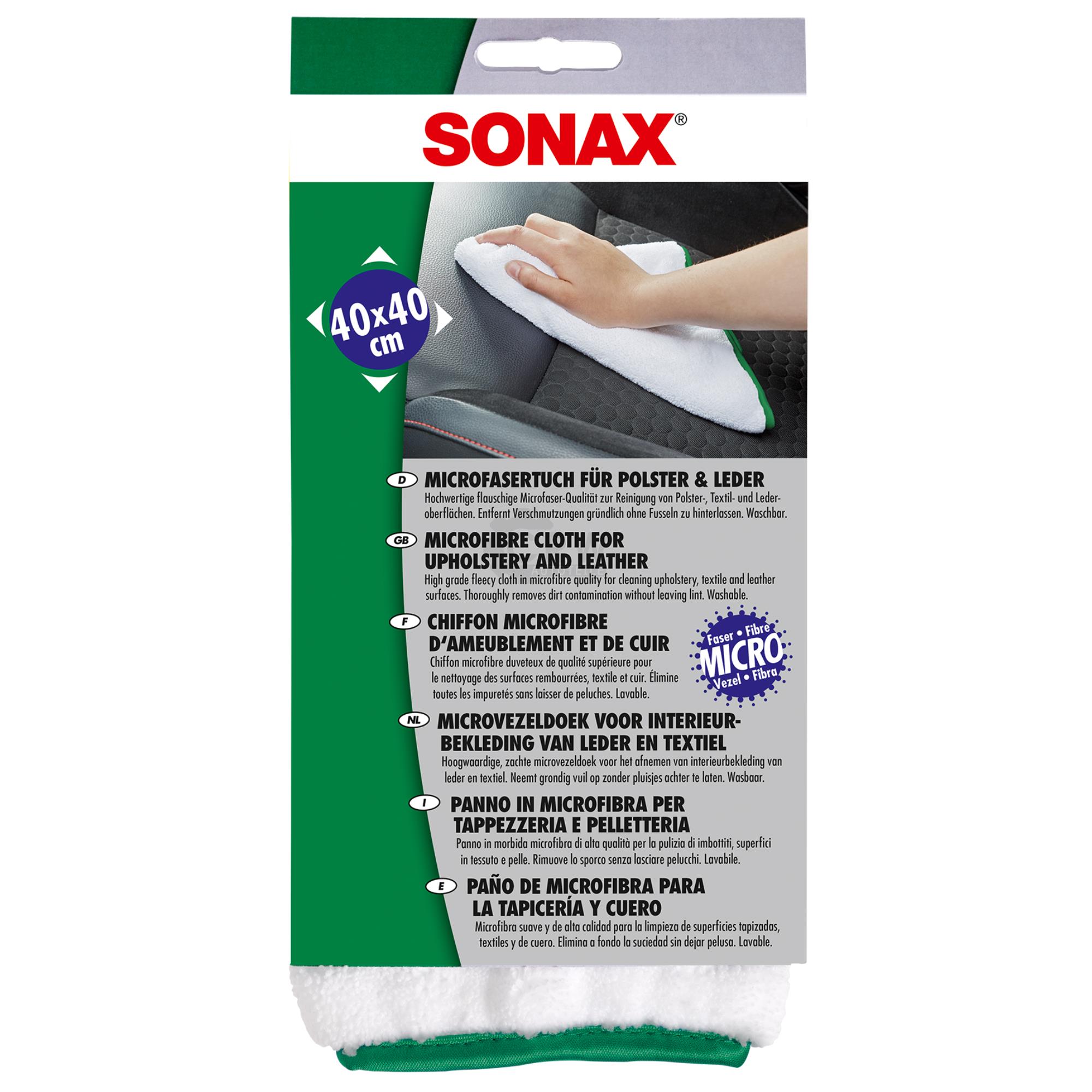 SONAX MicrofaserTuch für Polster & Leder Innenraum Pflege Tuch 83 g