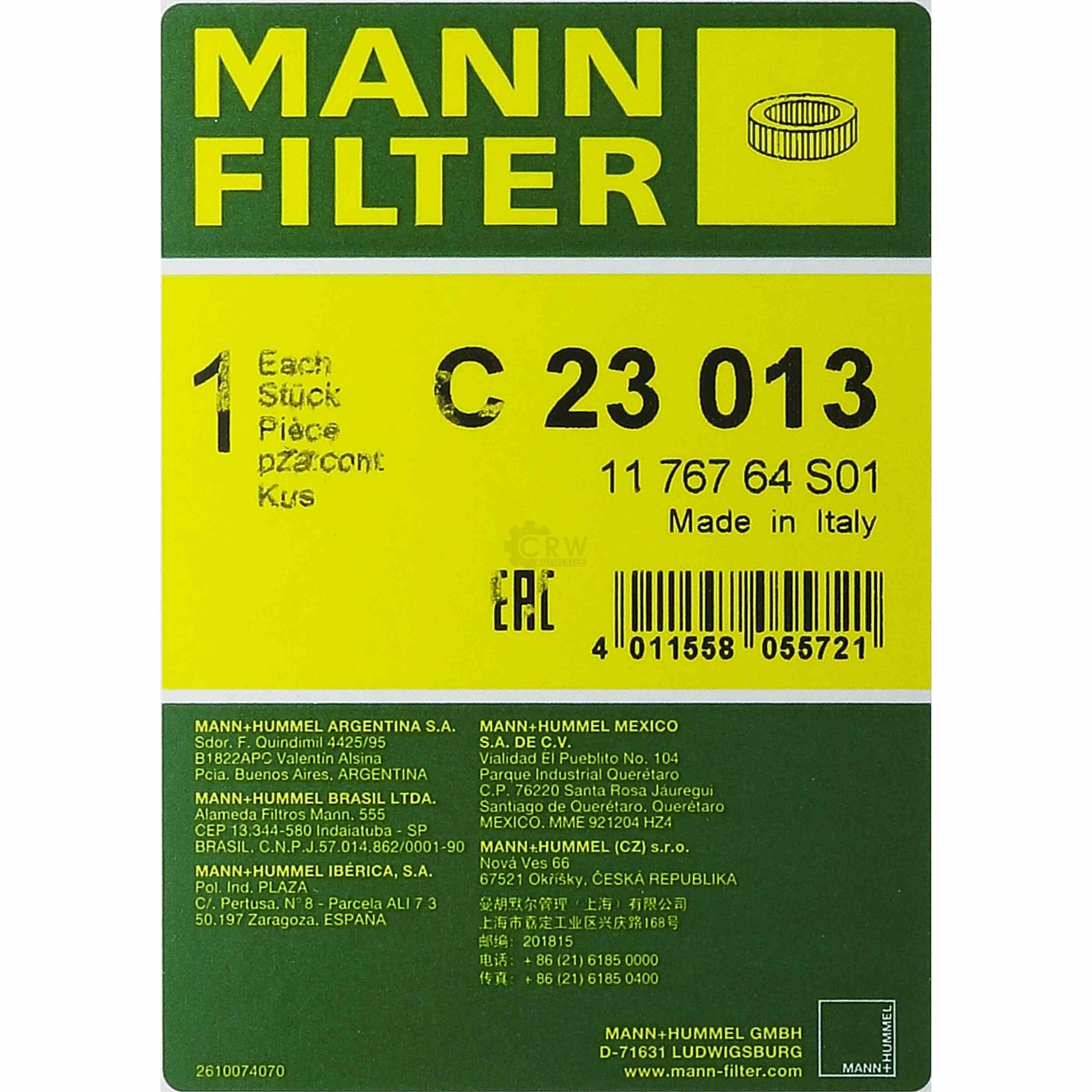 MANN-FILTER Luftfilter für Fiat 500L 199_ 1.4 1.6 D Multijet