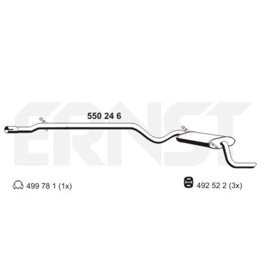 ERNST Endschalldämpfer Schalldämpfer für Fiat Seicento/600 1.1