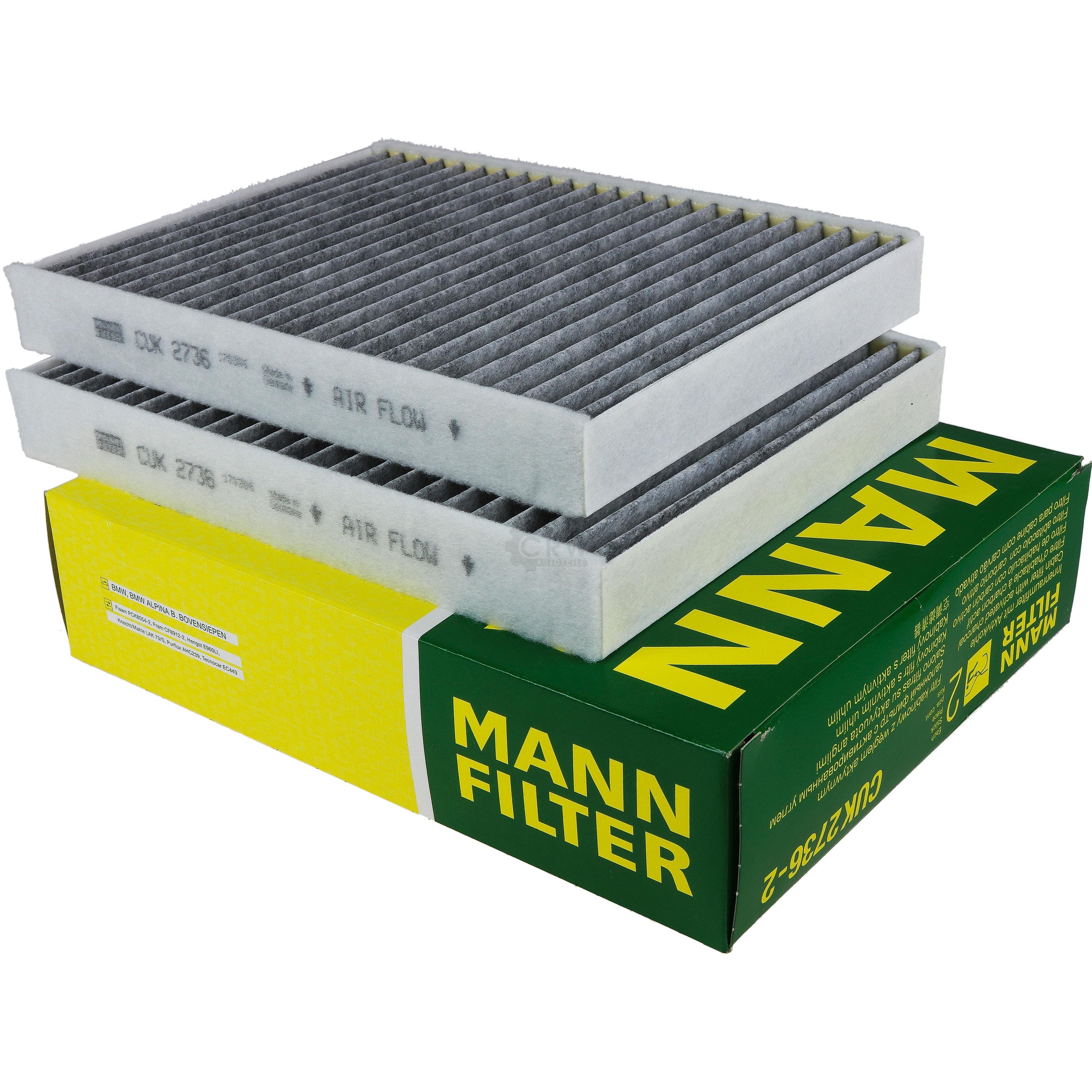 MANN-FILTER Innenraumfilter Pollenfilter Aktivkohle CUK 2736-2