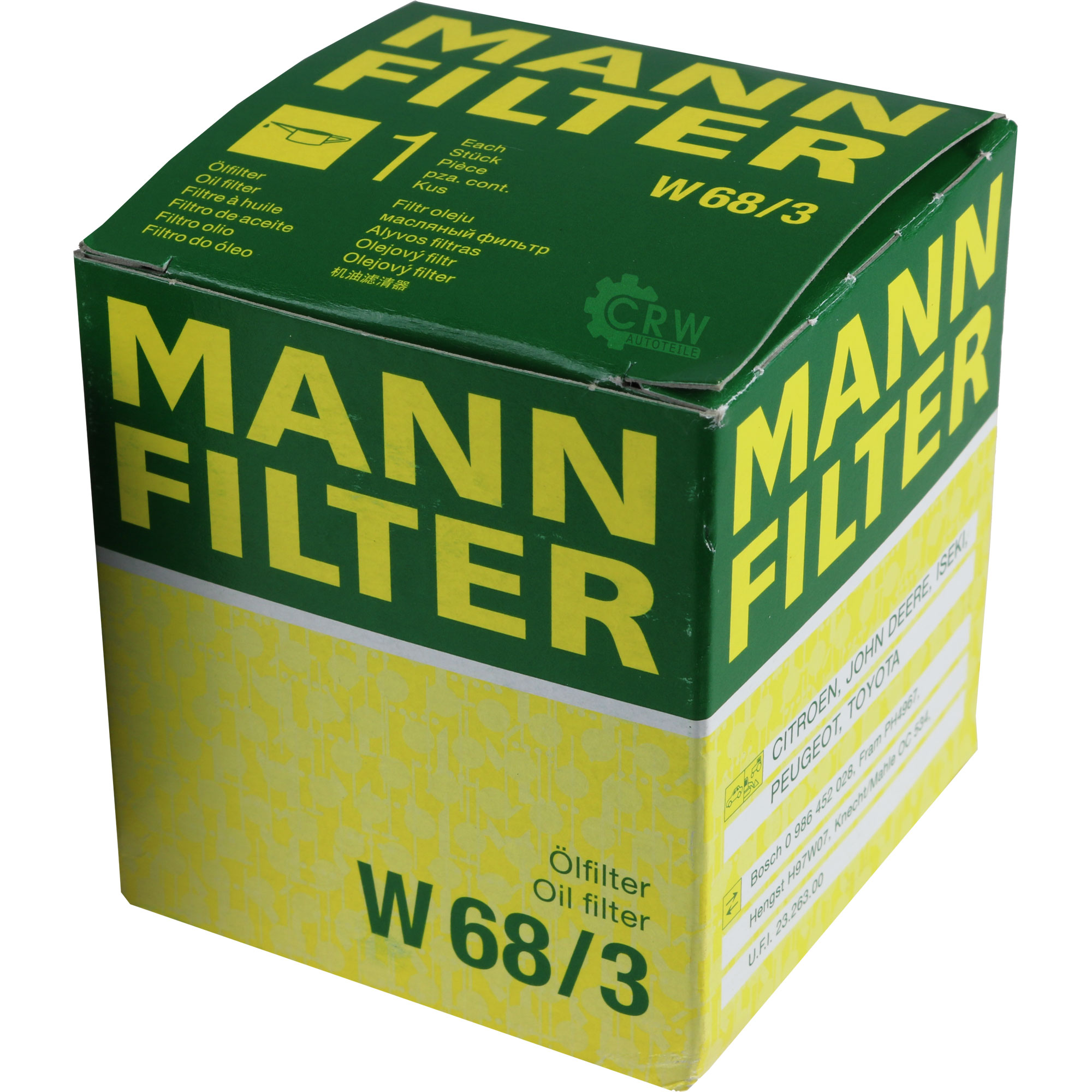 MANN-FILTER Ölfilter W 68/3 Oil Filter