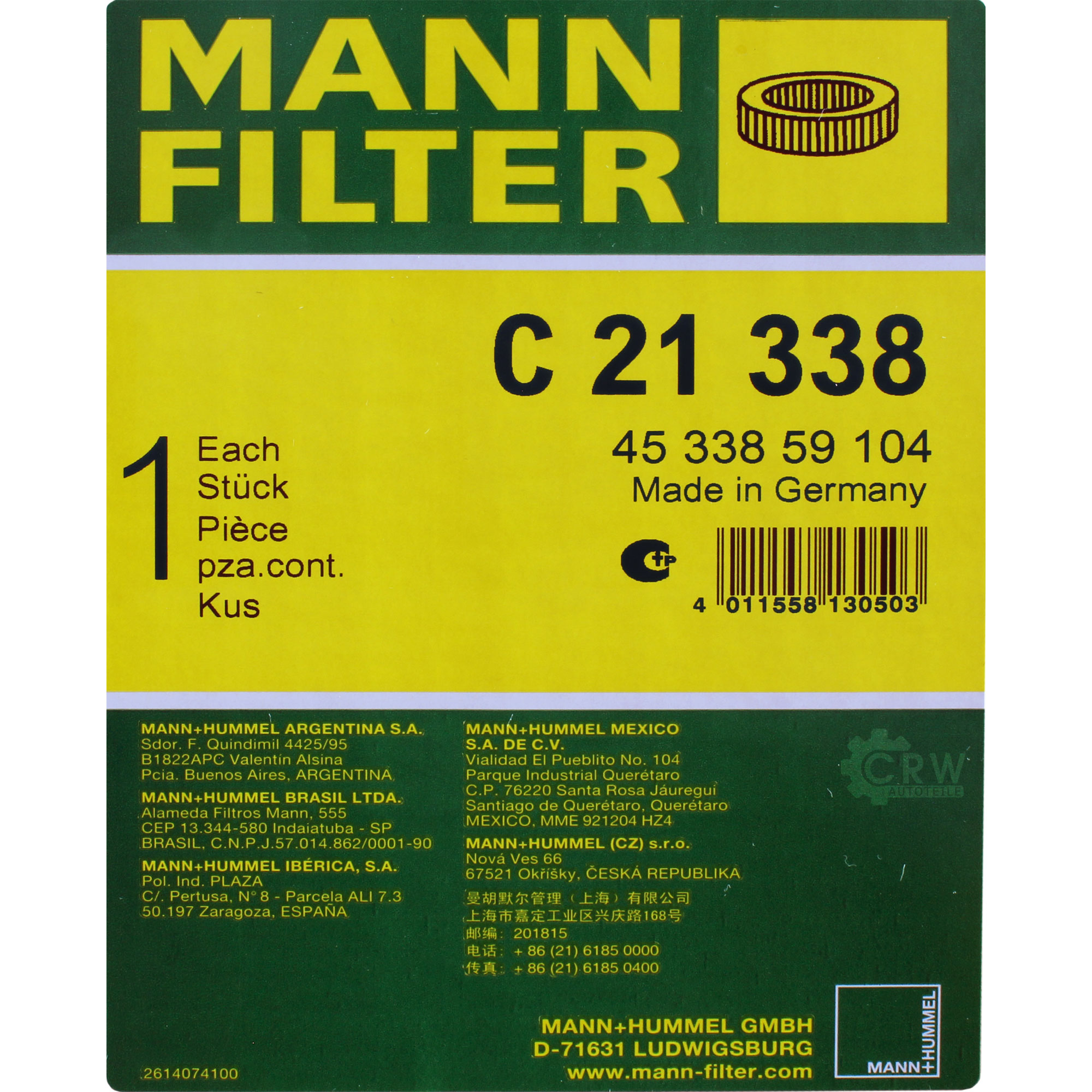 MANN-FILTER Luftfilter passend für Mercedes-Benz T2/LN1 Kasten/Kombi