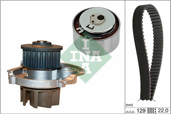 Wasserpumpe + Zahnriemensatz 530 0462 30 für Lancia Musa 350 Ypsilon 846 843 Alfa Romeo Mito 955 955_ Punto 199 188_