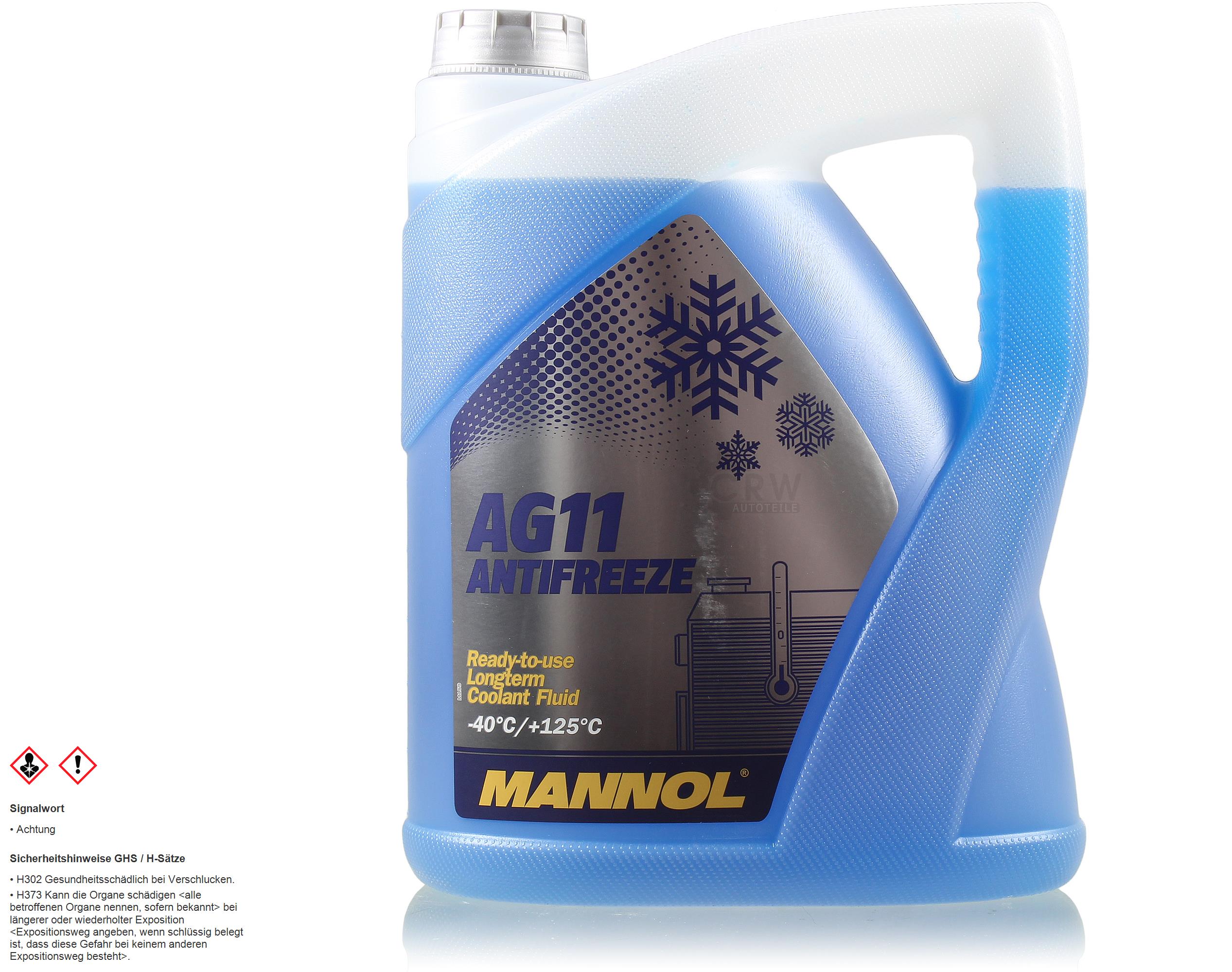 5 Liter MANNOL Kühlerfrostschutz Longterm Antifreeze AG11 -40°C blau Typ G11