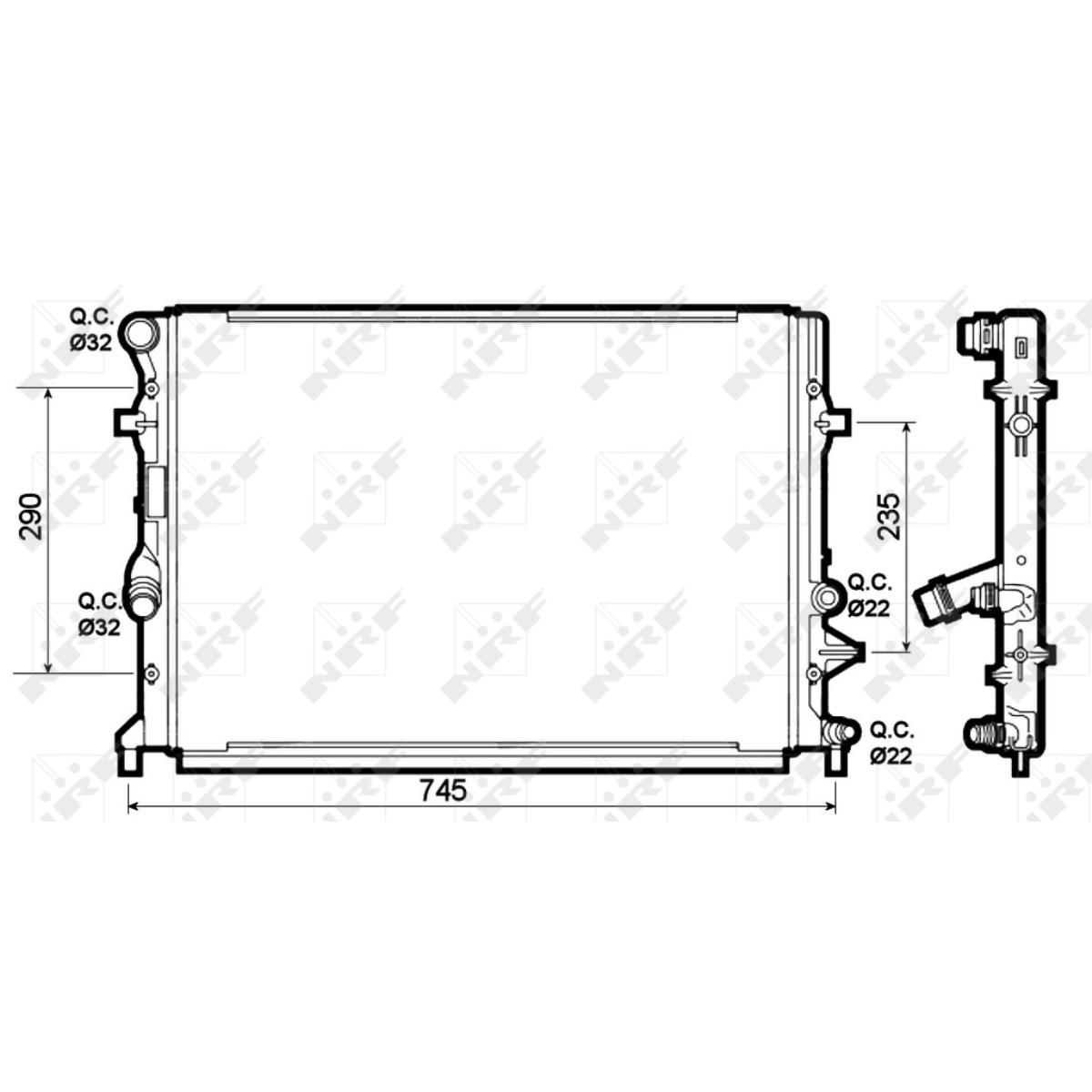 Kühler Motorkühlung für VW Golf VI 1.2 TSI Skoda Yeti Octavia II Combi