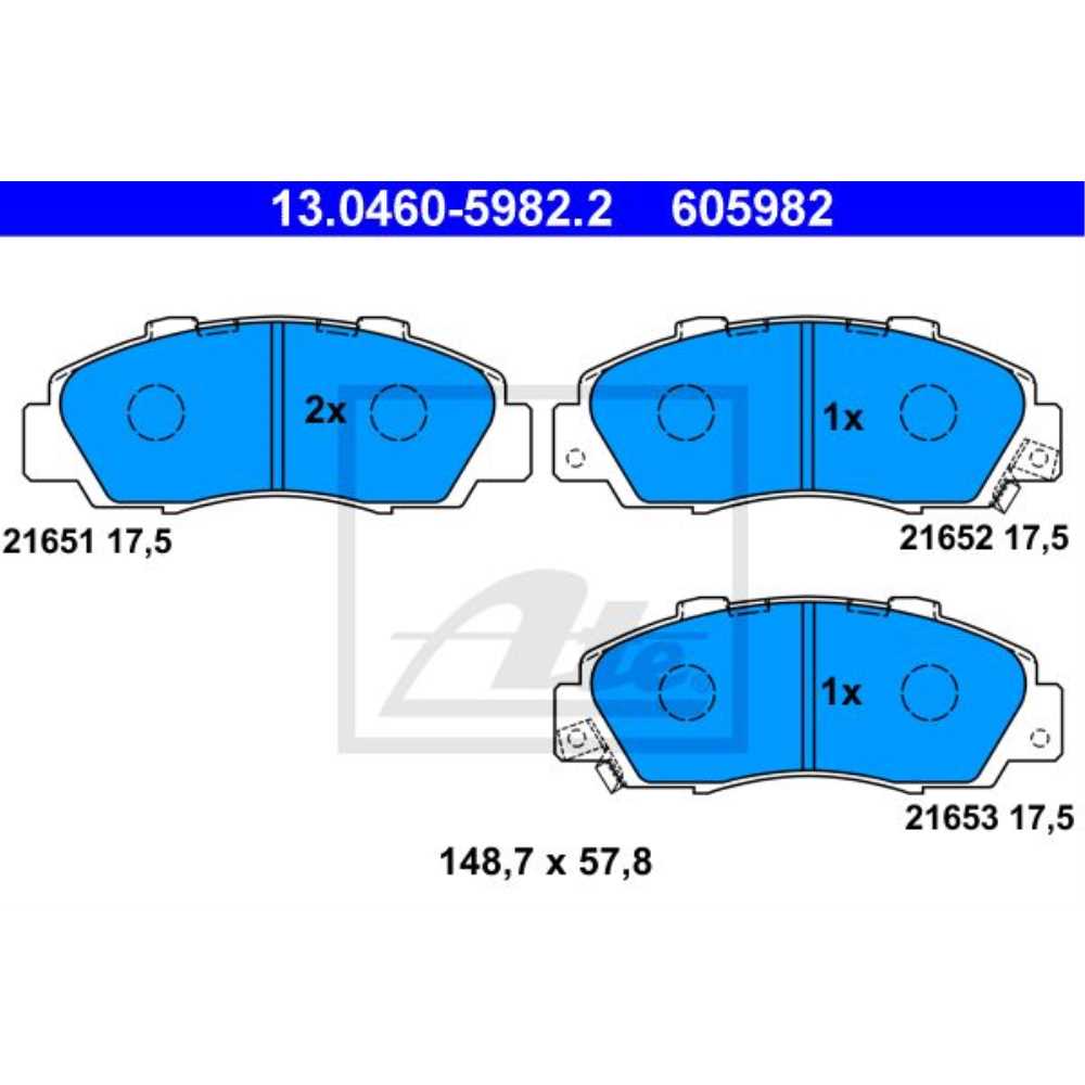 Bremsbelagsatz Scheibenbremse 13.0460-5982.2 Vorne für Honda Accord VI Coupe CG Integra DC5 RD