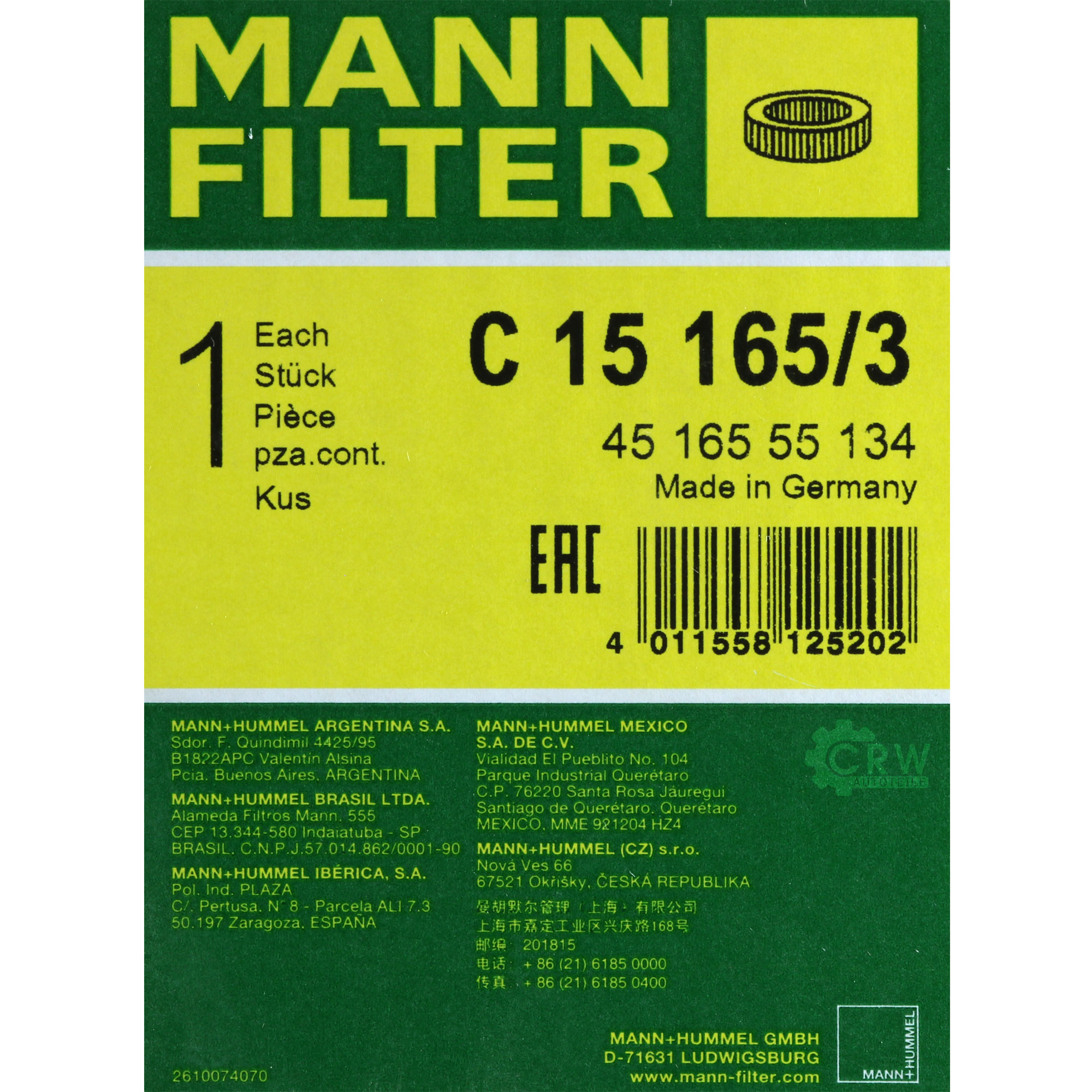 MANN-FILTER Luftfilter passend für Nissan Trade Kasten