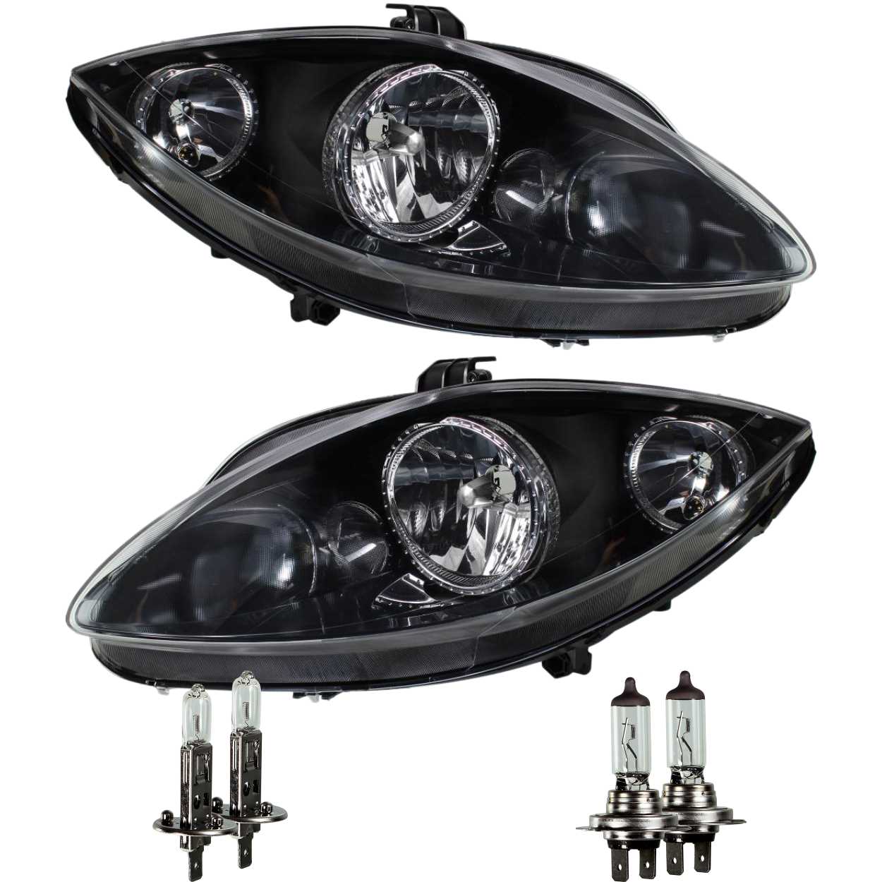 Scheinwerfer Set für Seat Leon (1P) 09.05-> H7/H1 ohne Motor mit Blinker