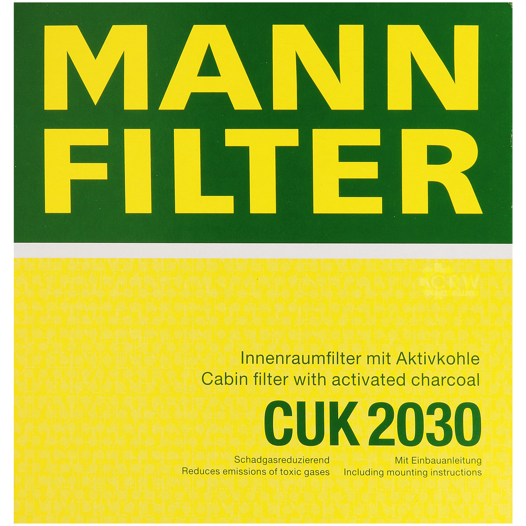 MANN-FILTER Innenraumfilter Pollenfilter Aktivkohle CUK 2030