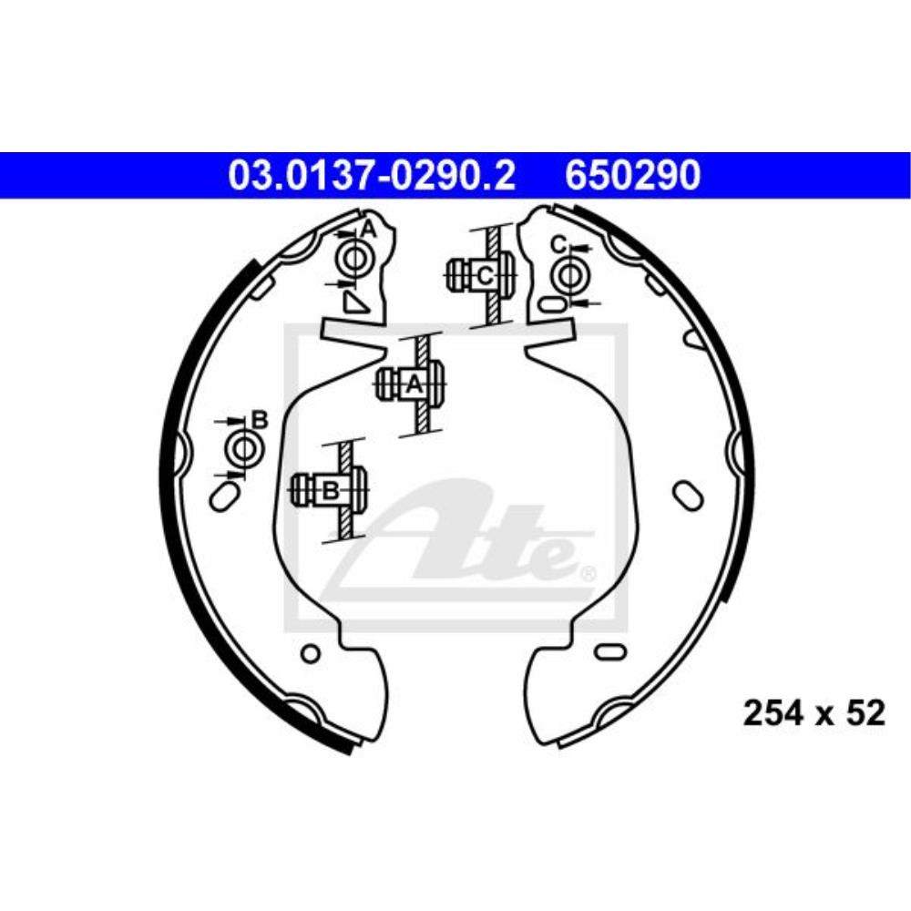 Bremsbackensatz 03.0137-0290.2 Hinterachse für Ford Transit Pritsche/Fahrgestell E_ _ Bus