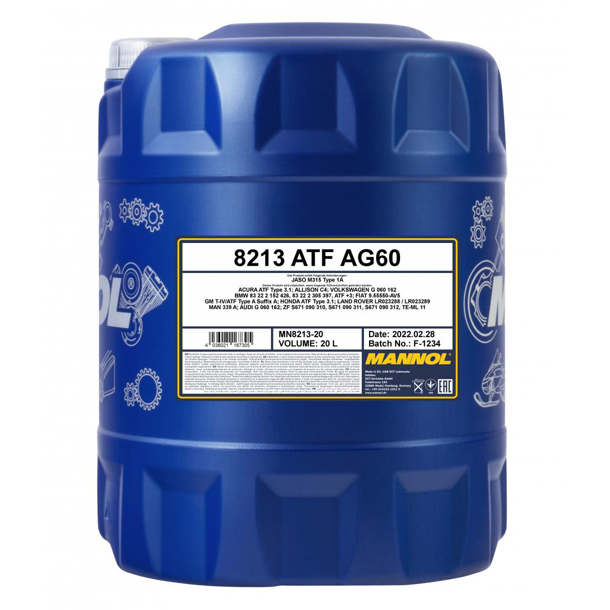 20 Liter  MANNOL Automatikgetriebeöl ATF AG60 Getriebe Öll Gear Oil