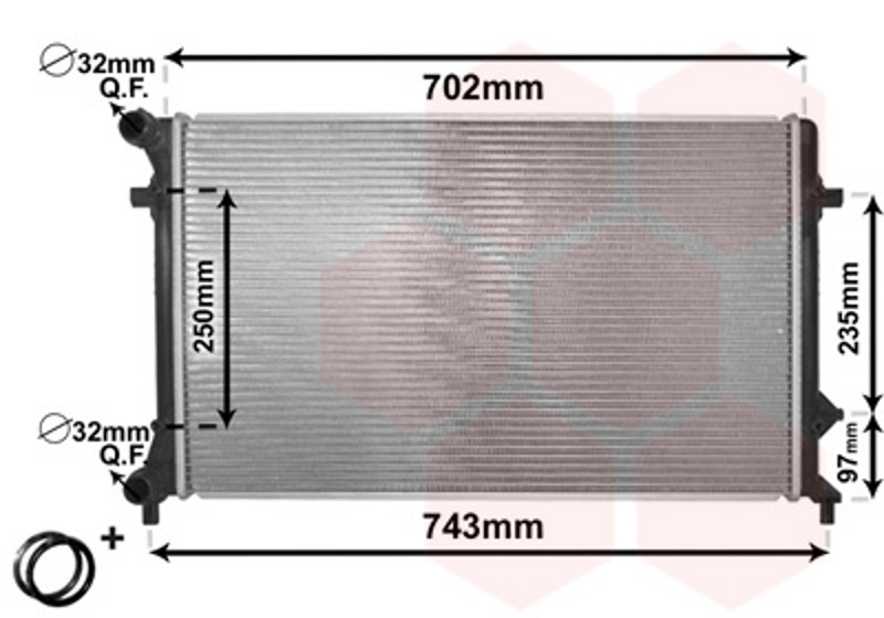 VAN WEZEL Wasserkühler Motorkühler Kühlrippen gelötet für VW Golf V 1K1 1.4 16V