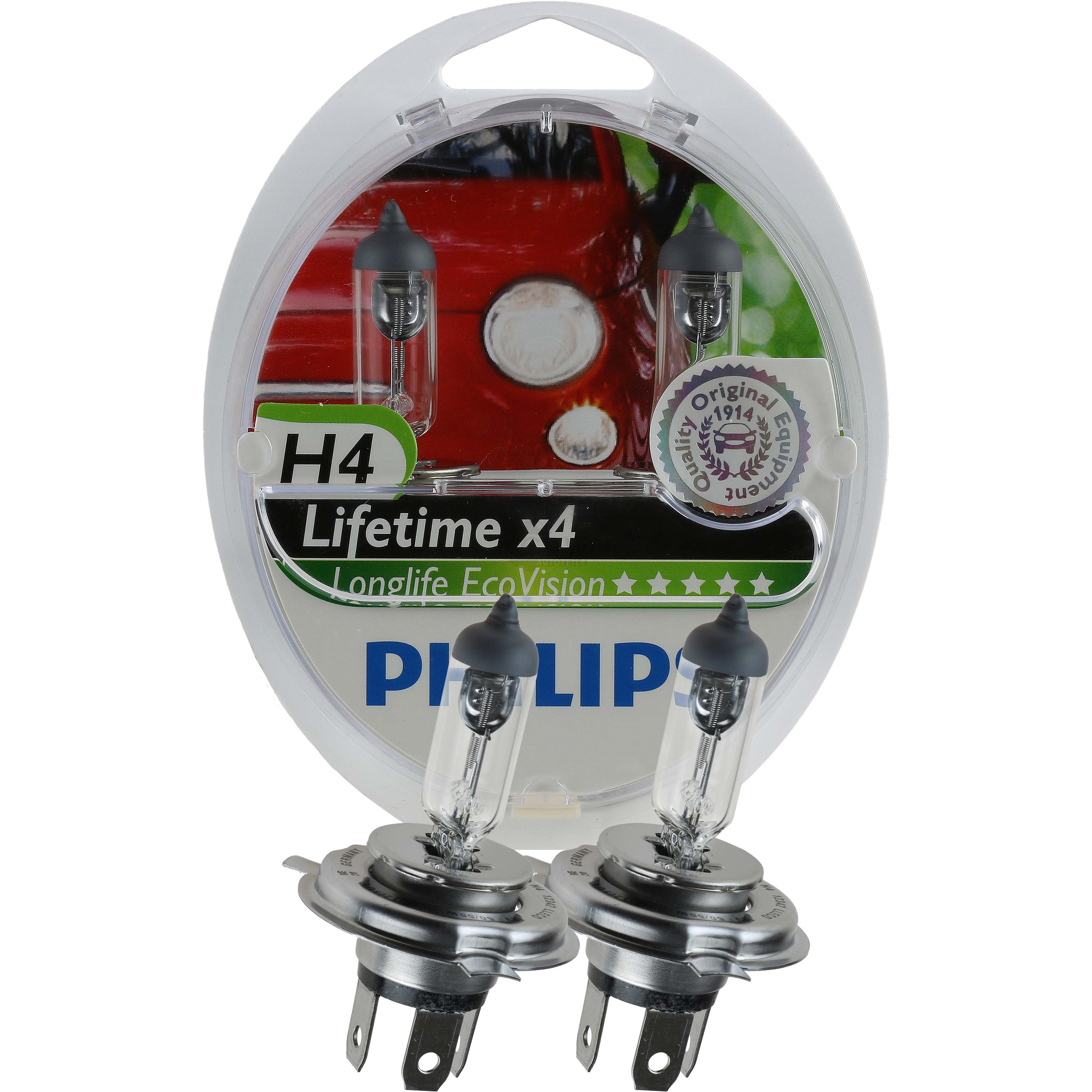 Philips Long Life Eco Vision H4 12V 60/55W Sockel P43t Halogen