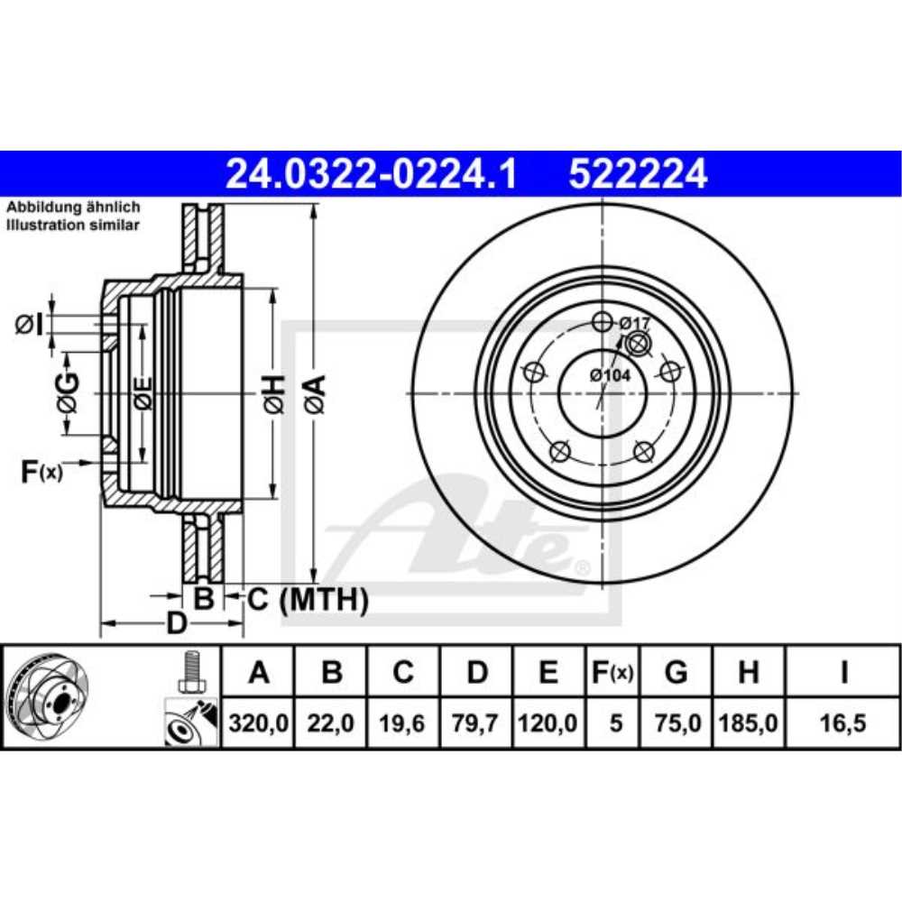 ATE Satz Bremsen Bremsscheiben belüftet + Bremsbeläge hinten für BMW X3 E83